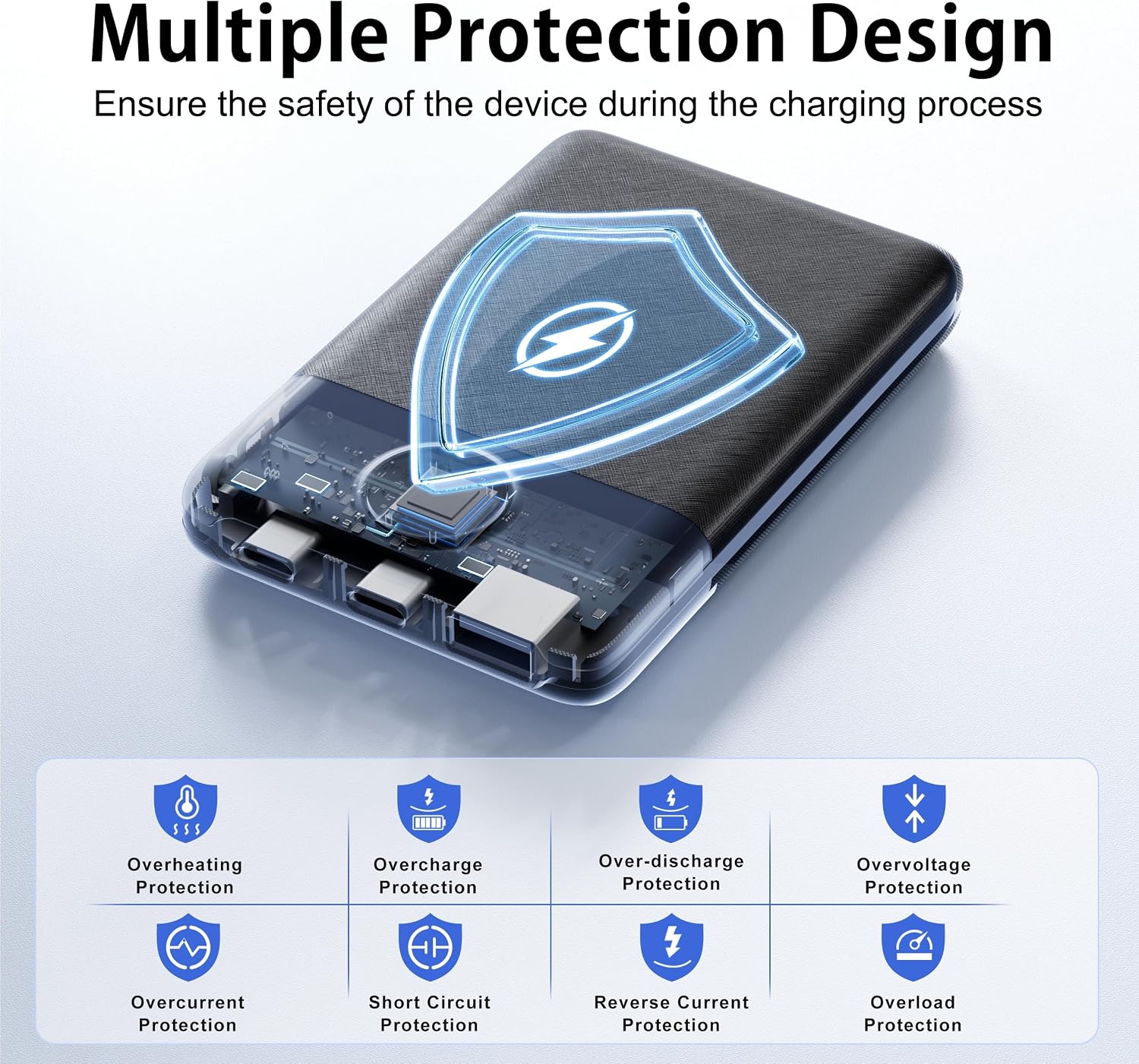 Detalle de Power Bank 10000mAh 22.5W Fast Charging with LED Display – Portable USB-C PD/QC Power Pack
