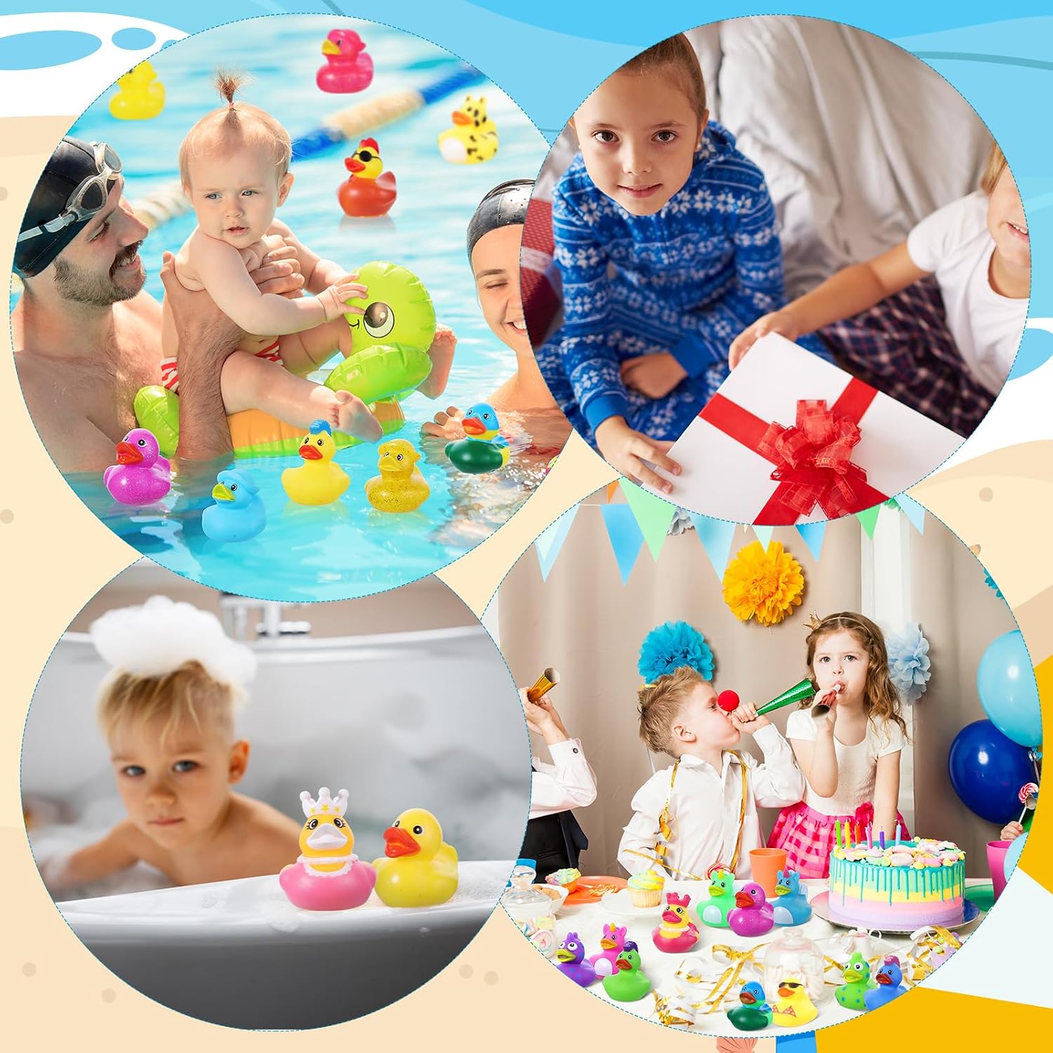 Thumbnail 5 de 30 Pcs Rubber Duck Assorted Bath Toys (Plastic Rubber Duckies) – Bag Fillers & Party Favour Ducks