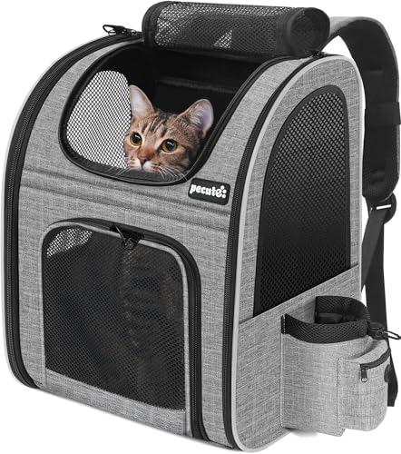 Percise Sac à Dos Chat/Chien Respirant Gris – Confort et ventilation pour petits animaux