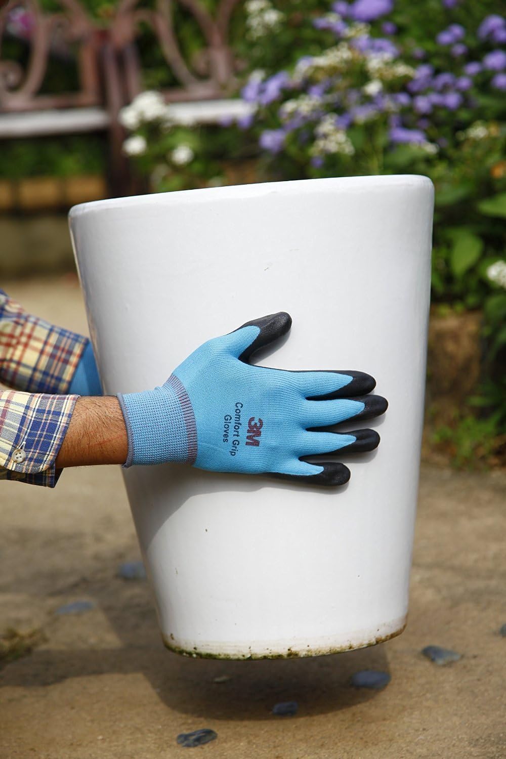 Detalle 2 de 3M コンフォートグリップ グローブ Lサイズ|通気性のあるニトリルコーティング手袋
