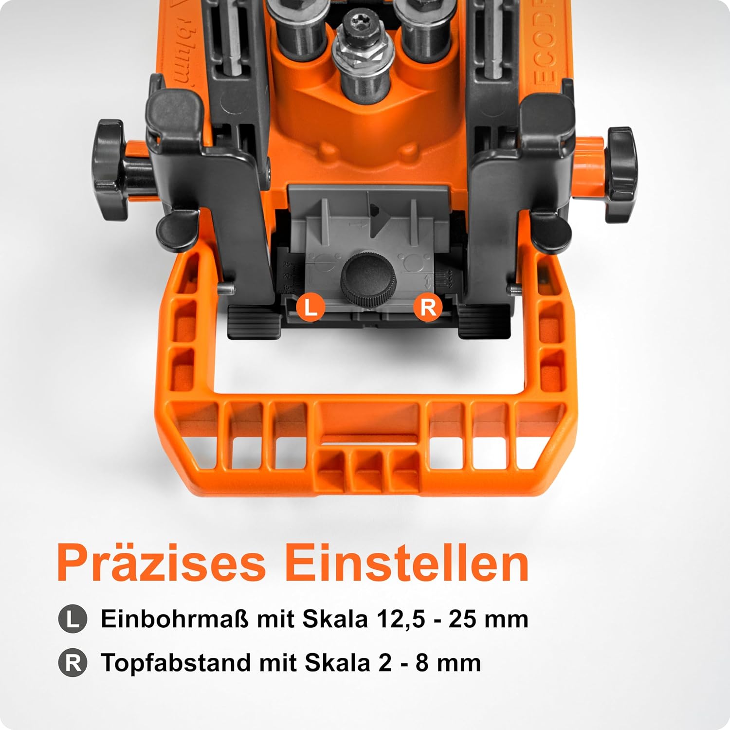 Detalle de BLUM ECODRILL Bohrlehre – Präzise Bohrhilfe für Topfbeschläge (ø 35 mm)