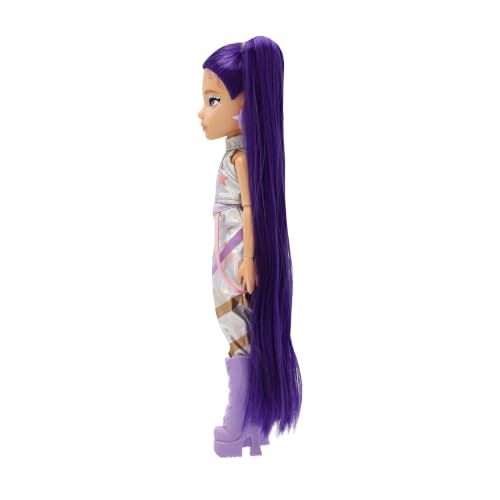 Detalle de K-POP IDOL Muñeca Mina Fashion Doll Estilo K-Pop Starlight: coletas moradas y outfits para fans de 3 años en adelante
