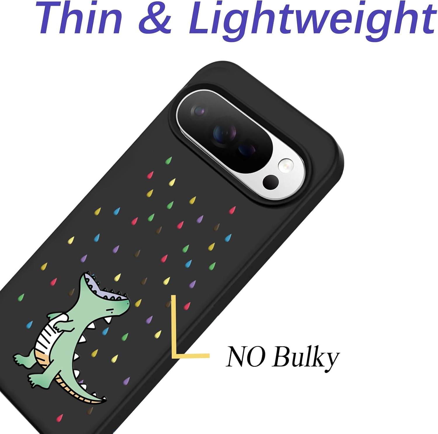 Thumbnail 6 de Unov case for Pixel 10 Pro XL (2025) 5G – soft TPU Rino Dragon Rainbow dinosaur design