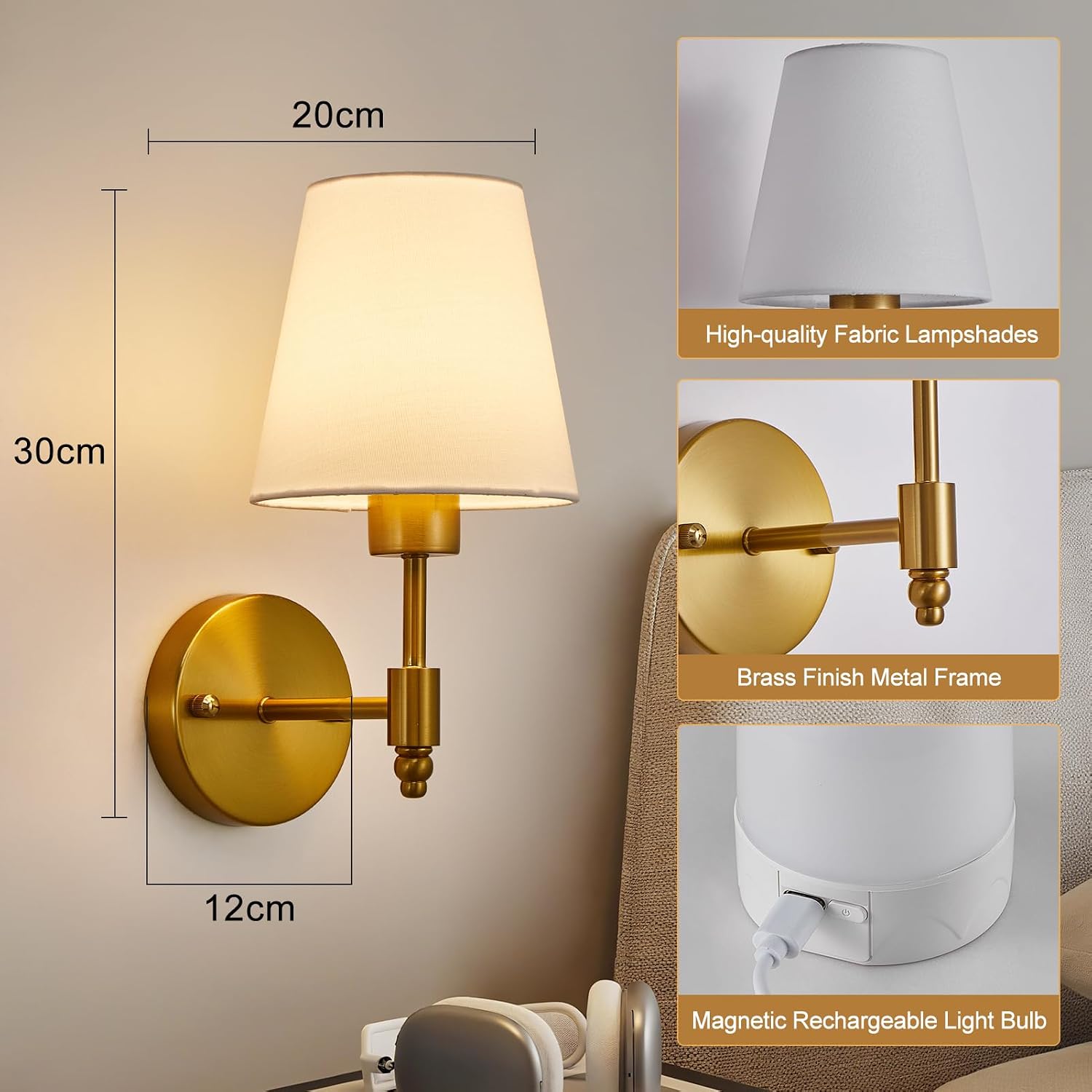 Thumbnail 4 de HARPER LIVING Battery Wall Lights 2-pack