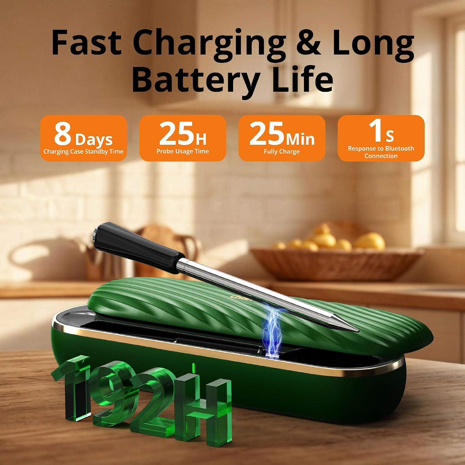 Thumbnail 5 de CharMeter INT-11X-B Wireless Meat Thermometer Probe: Ultra-Long Range, Dual Sensors and Rechargeable Case