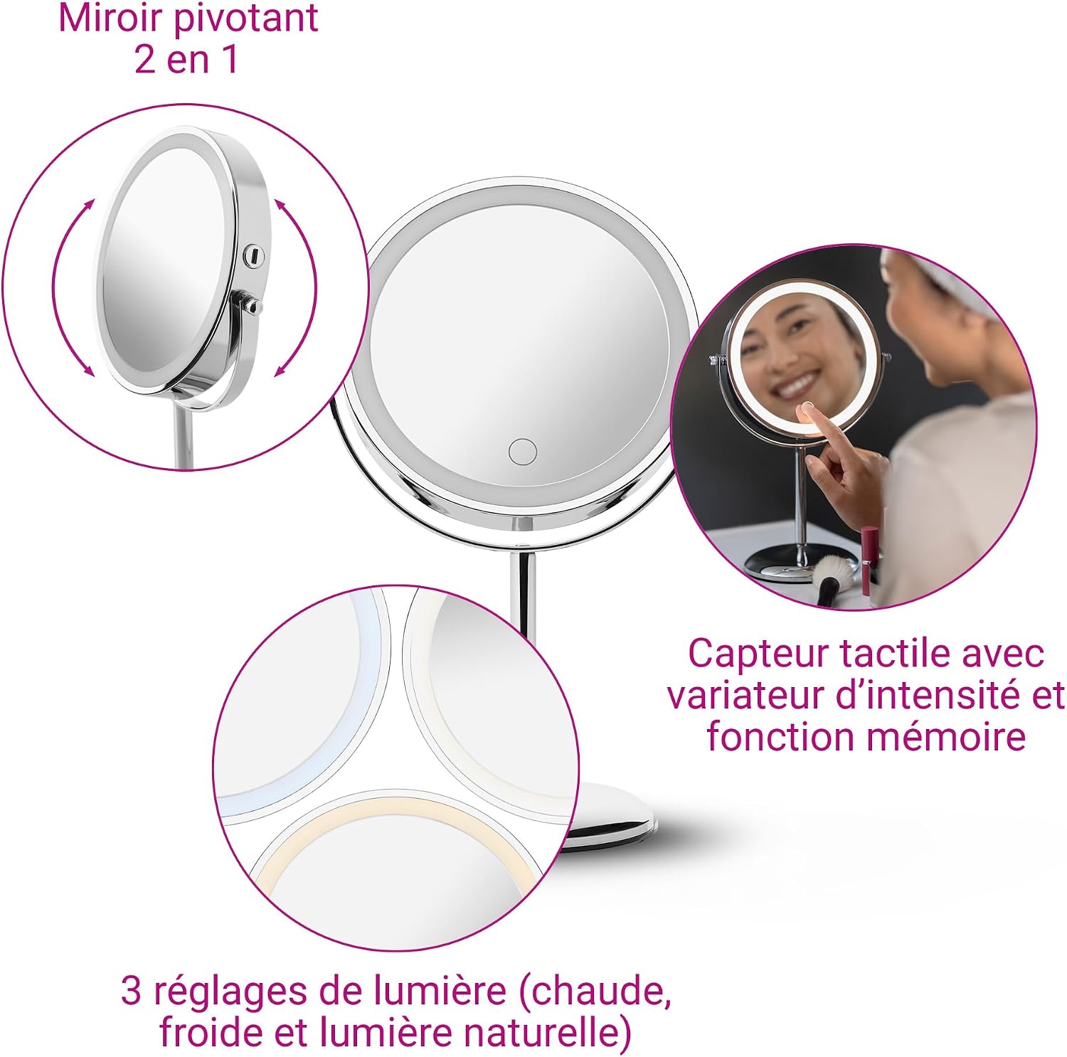Thumbnail 3 de Miroir cosmétique Medisana CM 844 avec LED 44