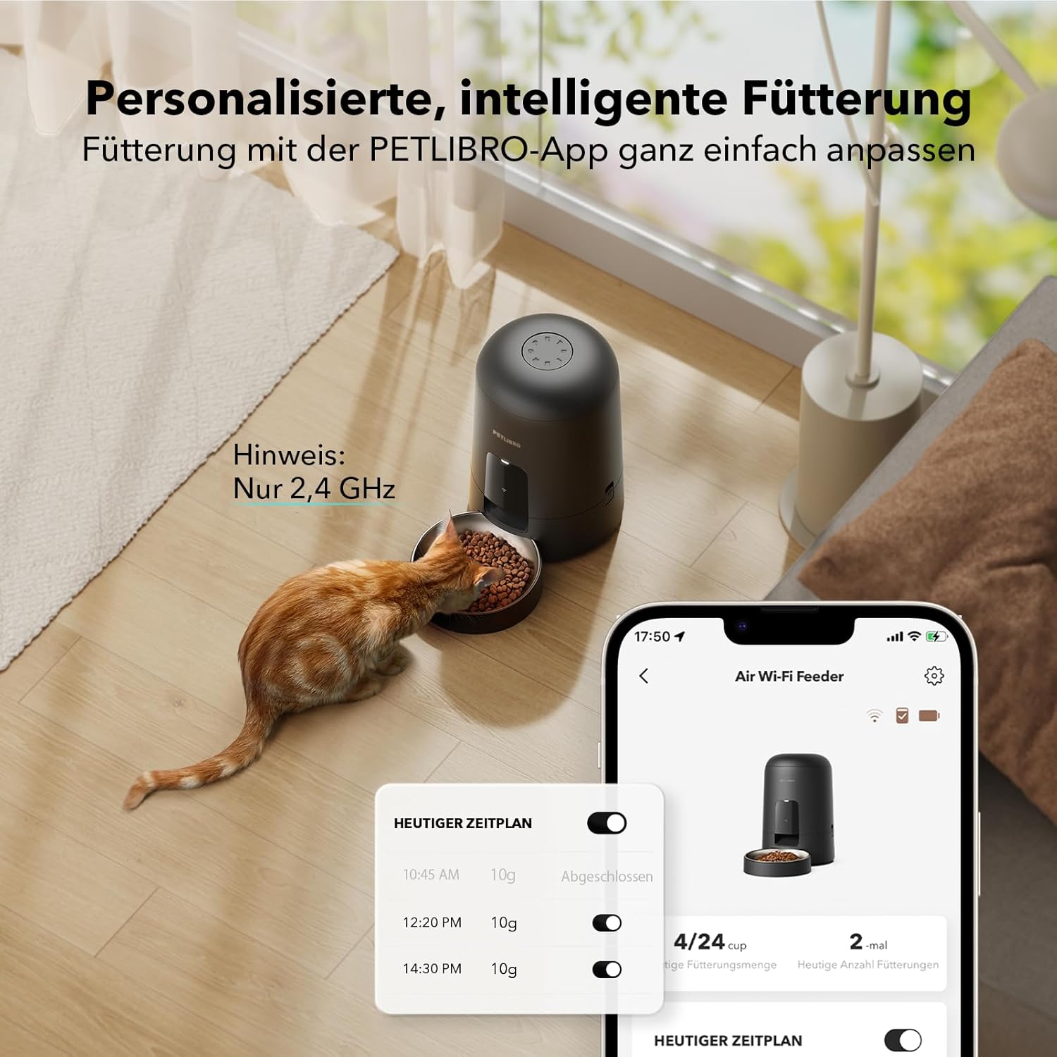 Thumbnail 1 de PETLIBRO Futterautomat für Katzen (2L) mit 2,4-GHz-WLAN, App-Steuerung und wiederaufladbarem Akku