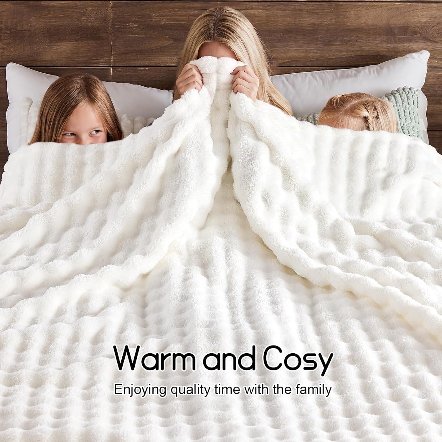 Thumbnail 6 de Deamsure Ivory Bubble Fleece Throw Blanket, 50" x 60", Lightweight
