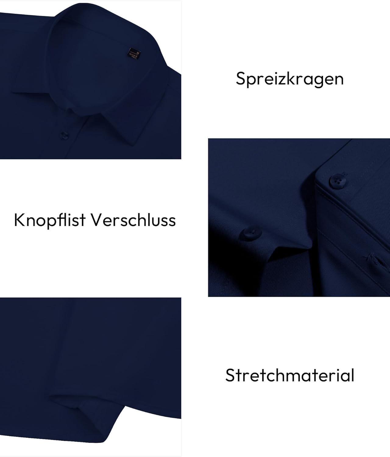 Thumbnail 4 de J.VER Herren Kurzarm Businesshemd Button-Down Regular Fit – Stretch Sommer-Stoff mit Tencel
