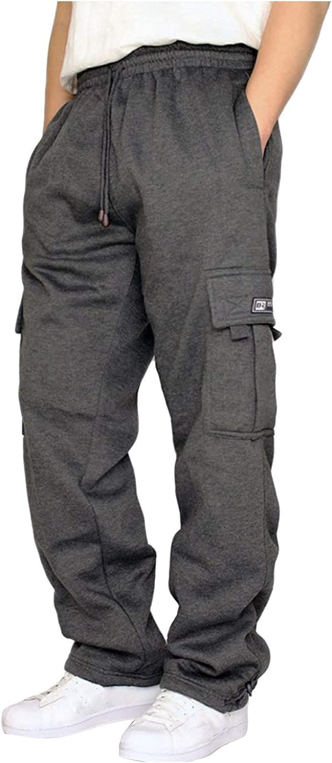 Detalle de Lasjixion Men's Cargo Sweatpants, Fleece