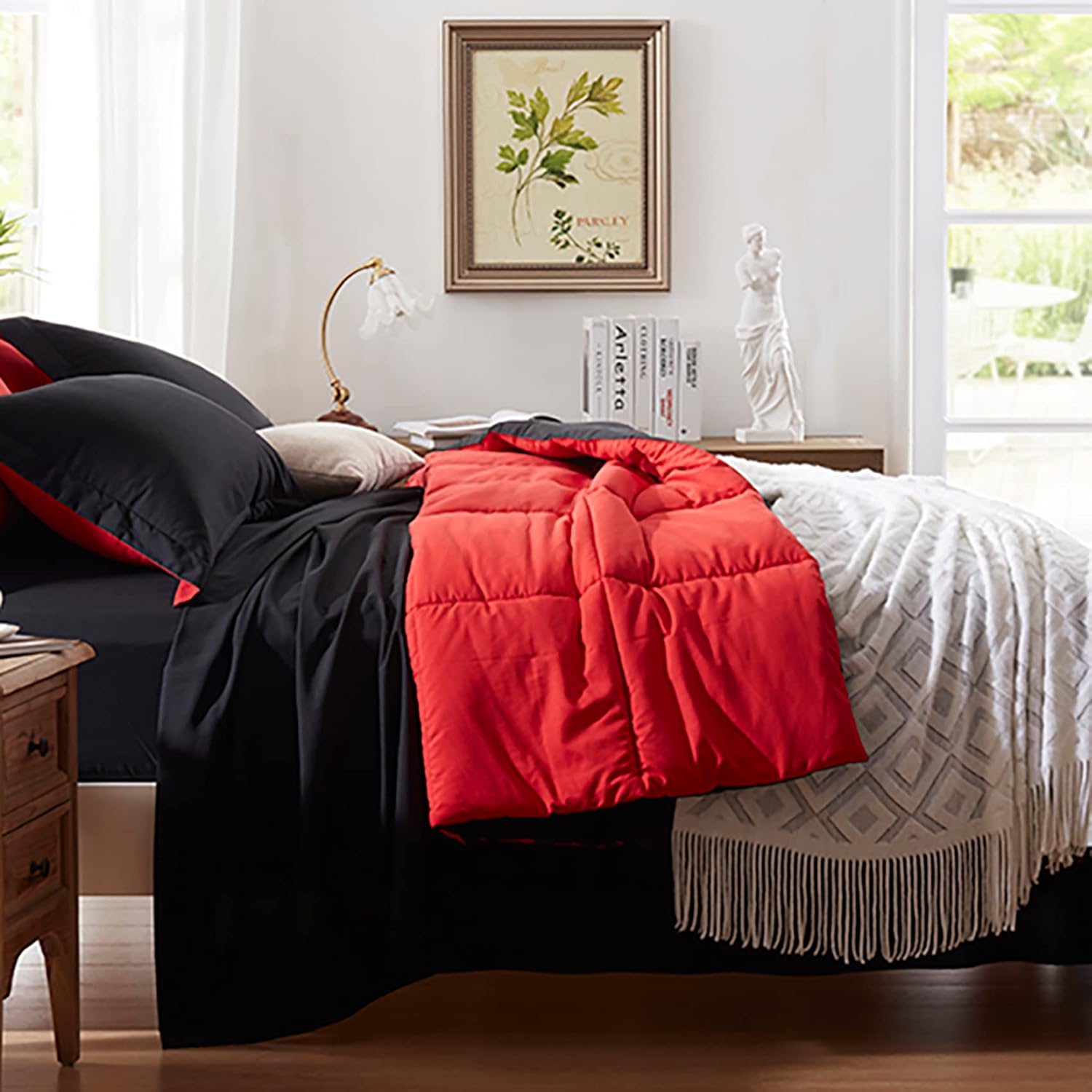 Thumbnail 1 de Anluoer Queen Comforter Set 7 Piece: Reversible, Ultra-Soft, All-Season Bedding