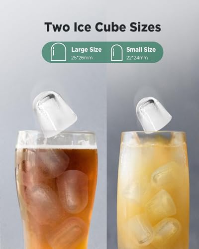 Detalle de Silonn Countertop Ice Maker: 9 Bullet Ice in 6 Minutes, 12 kg Daily