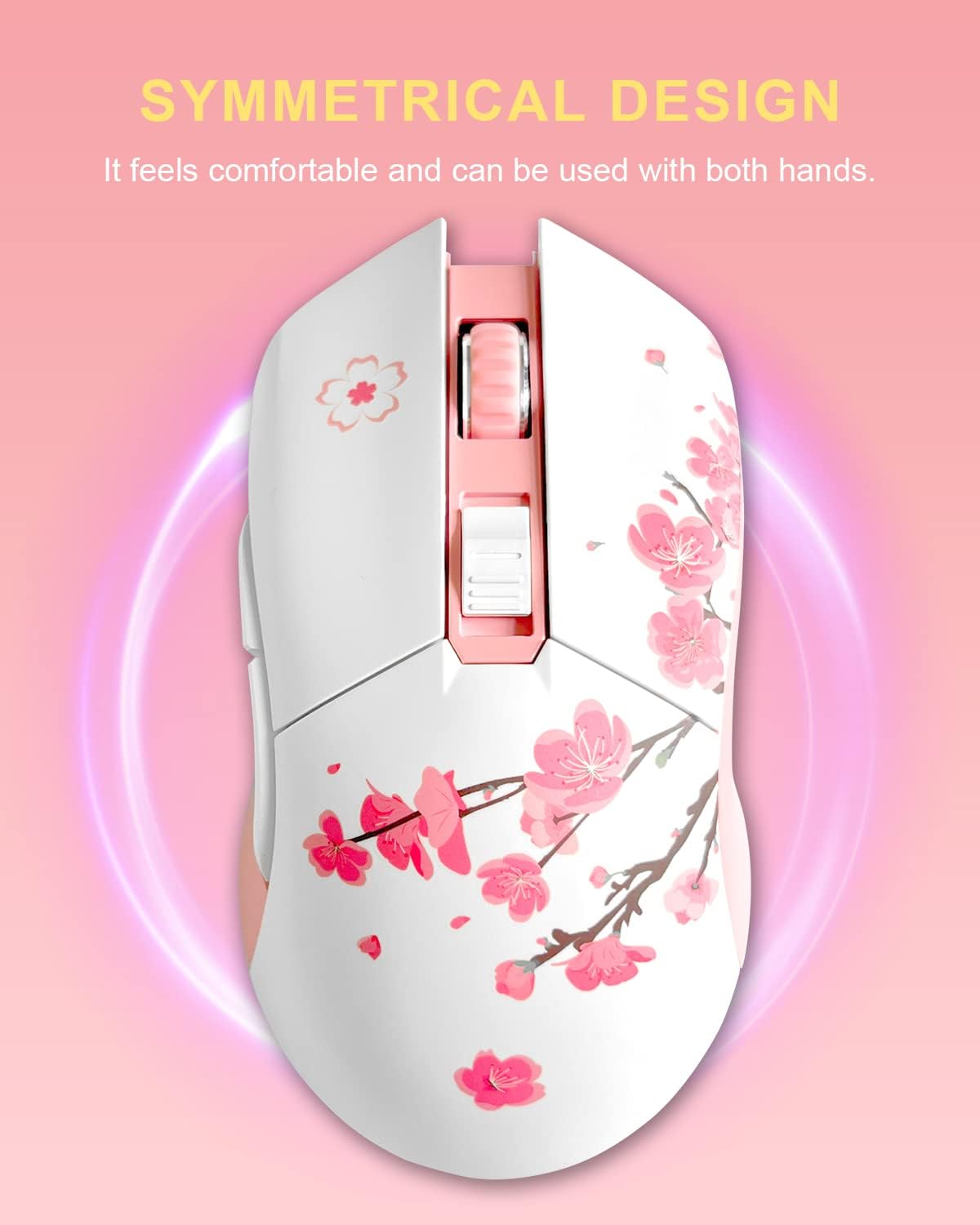 Detalle 2 de DAREU Sakura Pink gaming mouse 10K DPI