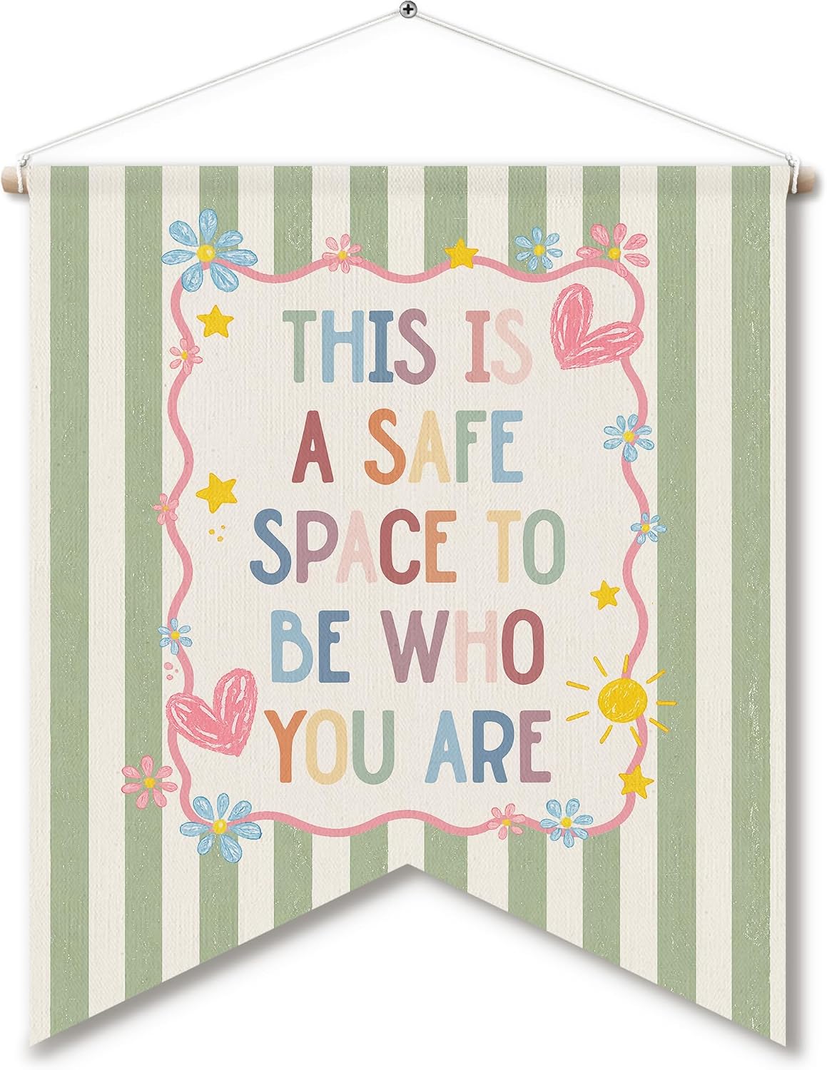 Detalle de ANIANG Boho Classroom Mental Health Canvas Poster Hanger, 12 x 14-Inch