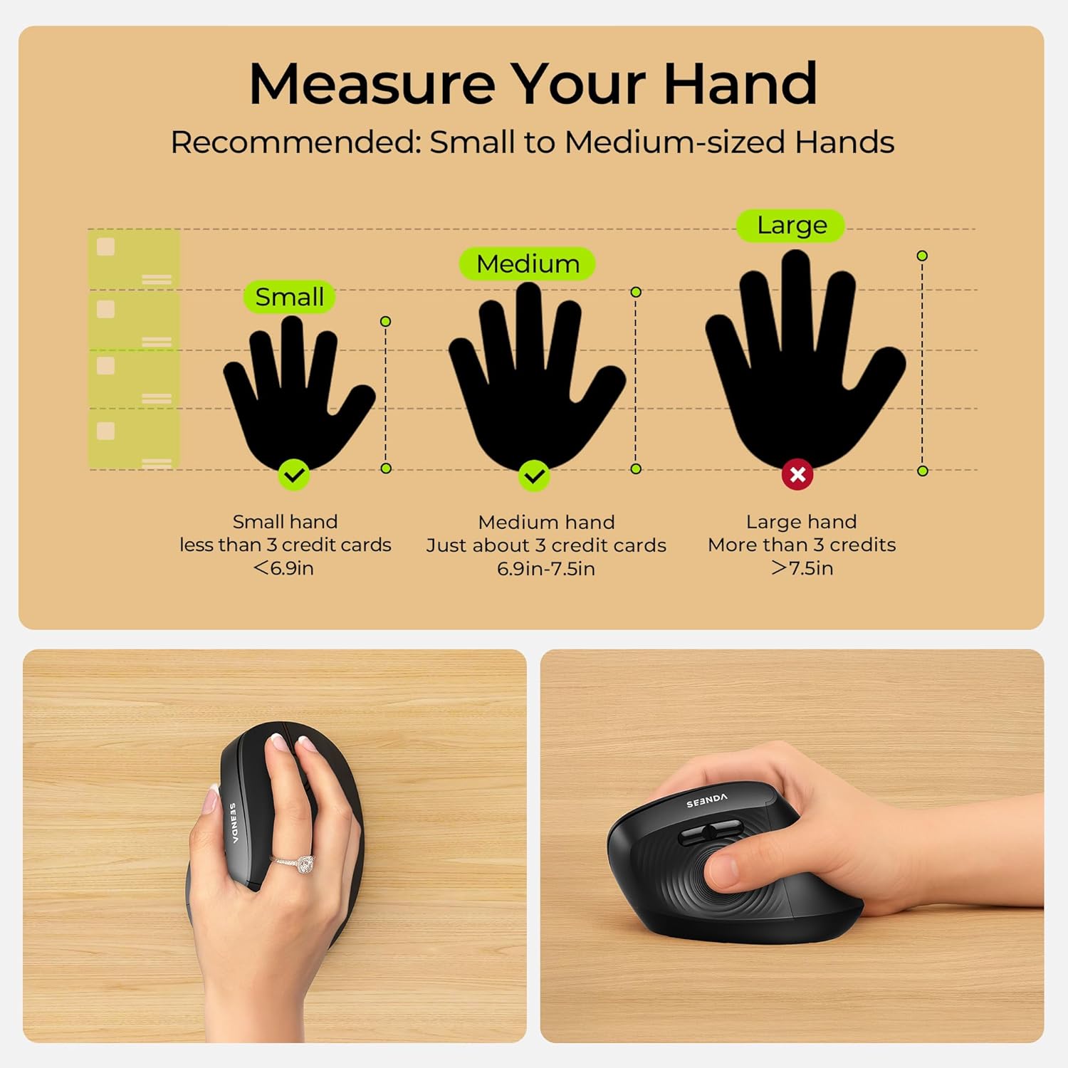 Thumbnail 4 de Seenda MOU200 ergonomic vertical mouse 52°