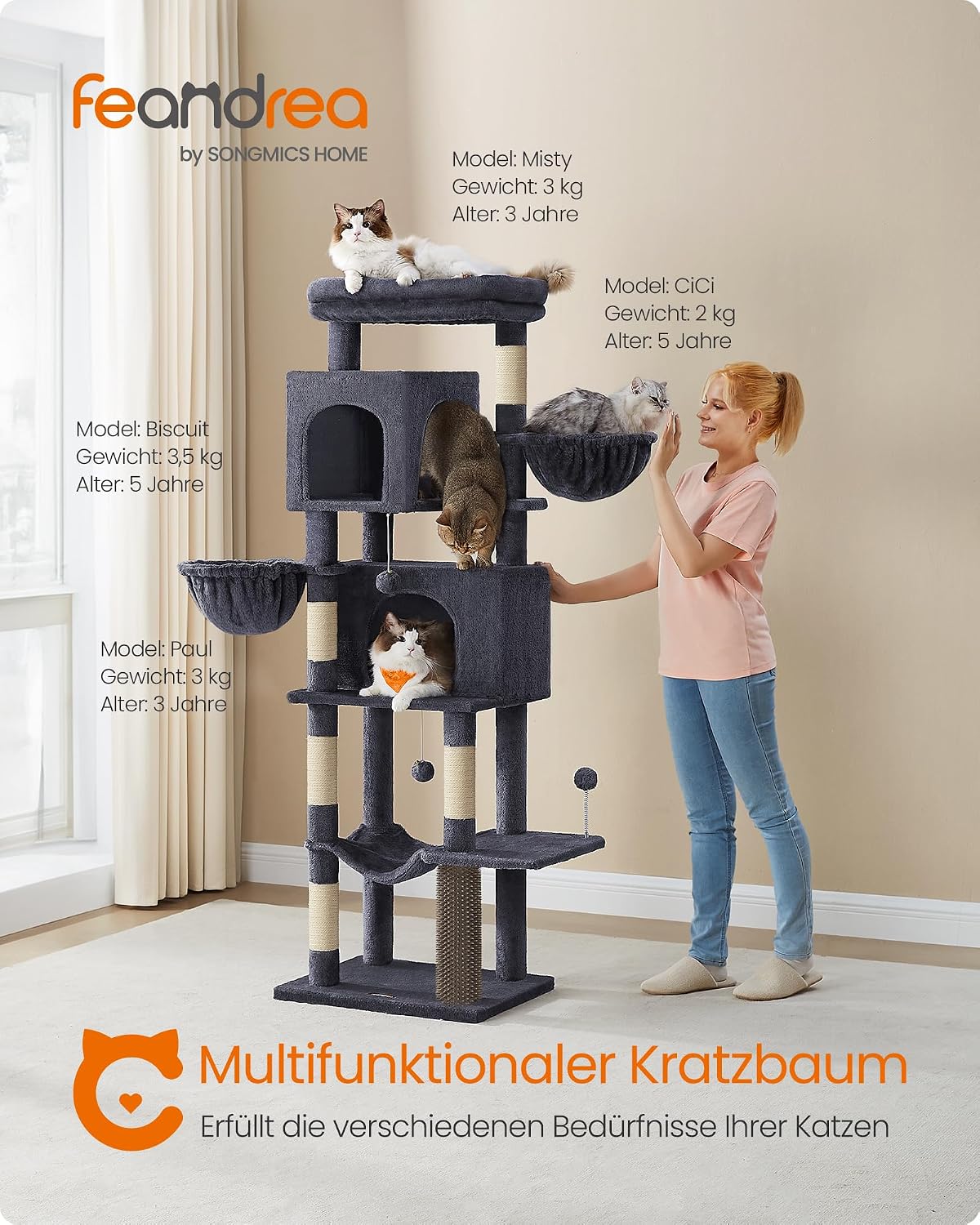 Detalle de Feandrea Kratzbaum 175 cm XL mehrstöckig