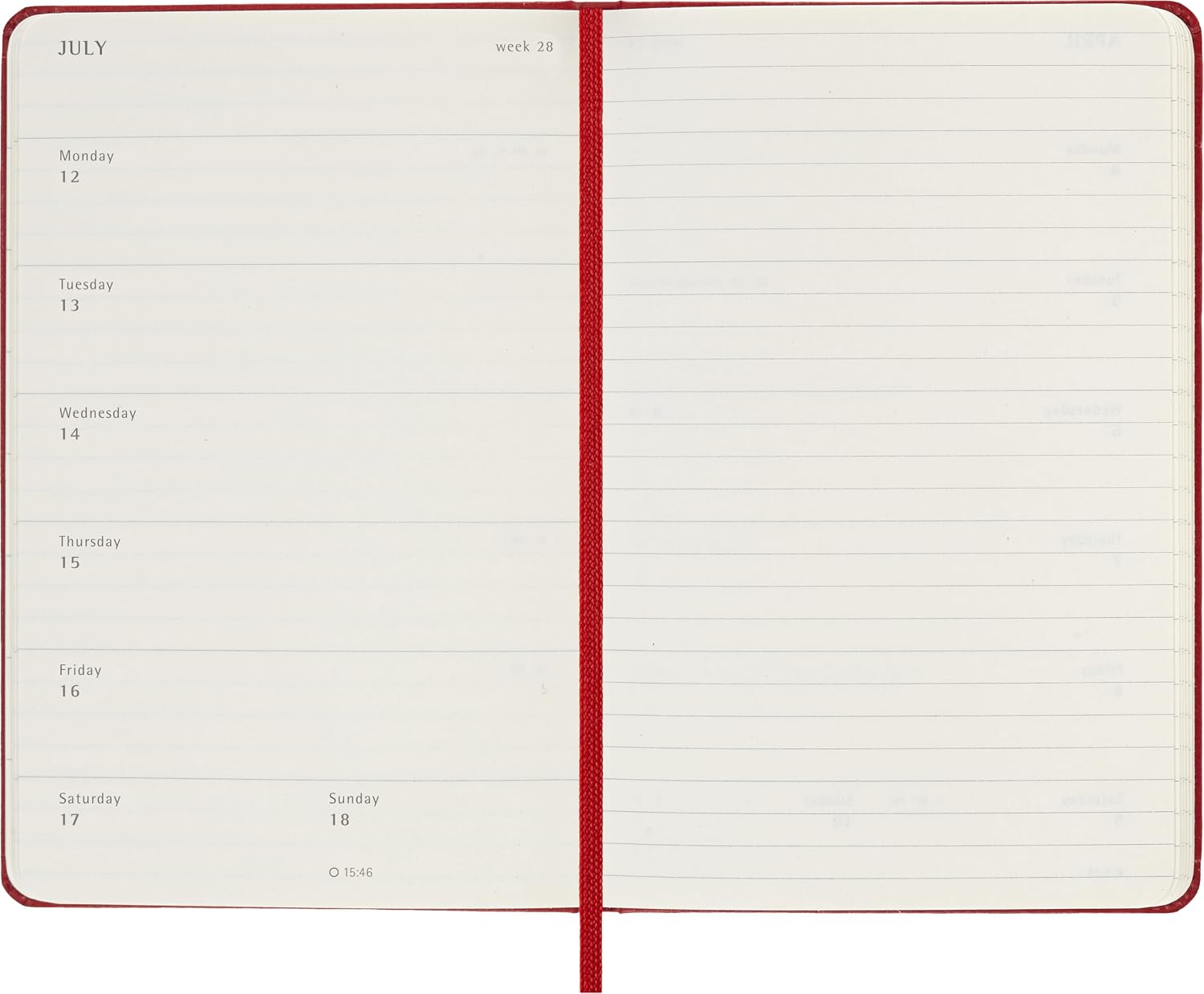 Thumbnail 3 de Moleskine veckodagbok 2026–2027, 18 månader, fickformat 9 × 14 cm