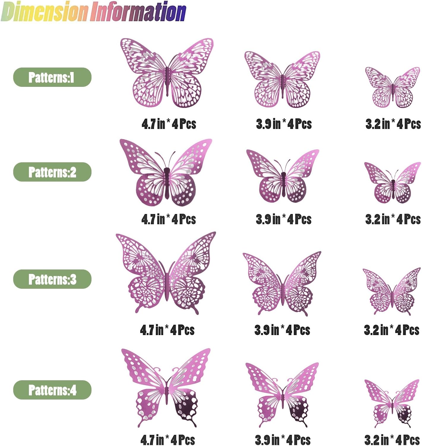 Detalle de SAOROPEB 3D Butterfly Wall Decor, 48 Lavender Paper Butterflies