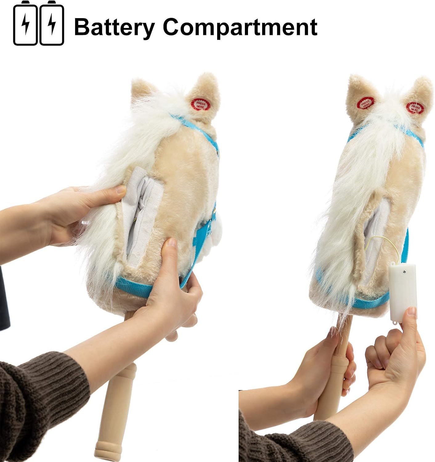 Thumbnail 2 de BEJOY Stick Horse 36 inch plush hobby horse