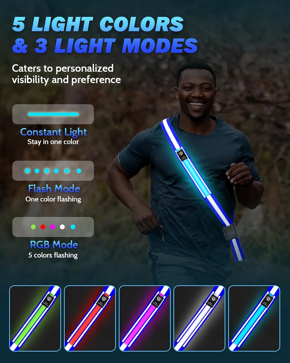 Detalle 2 de Fitense LED reflective sash, 85.9–161.7 cm