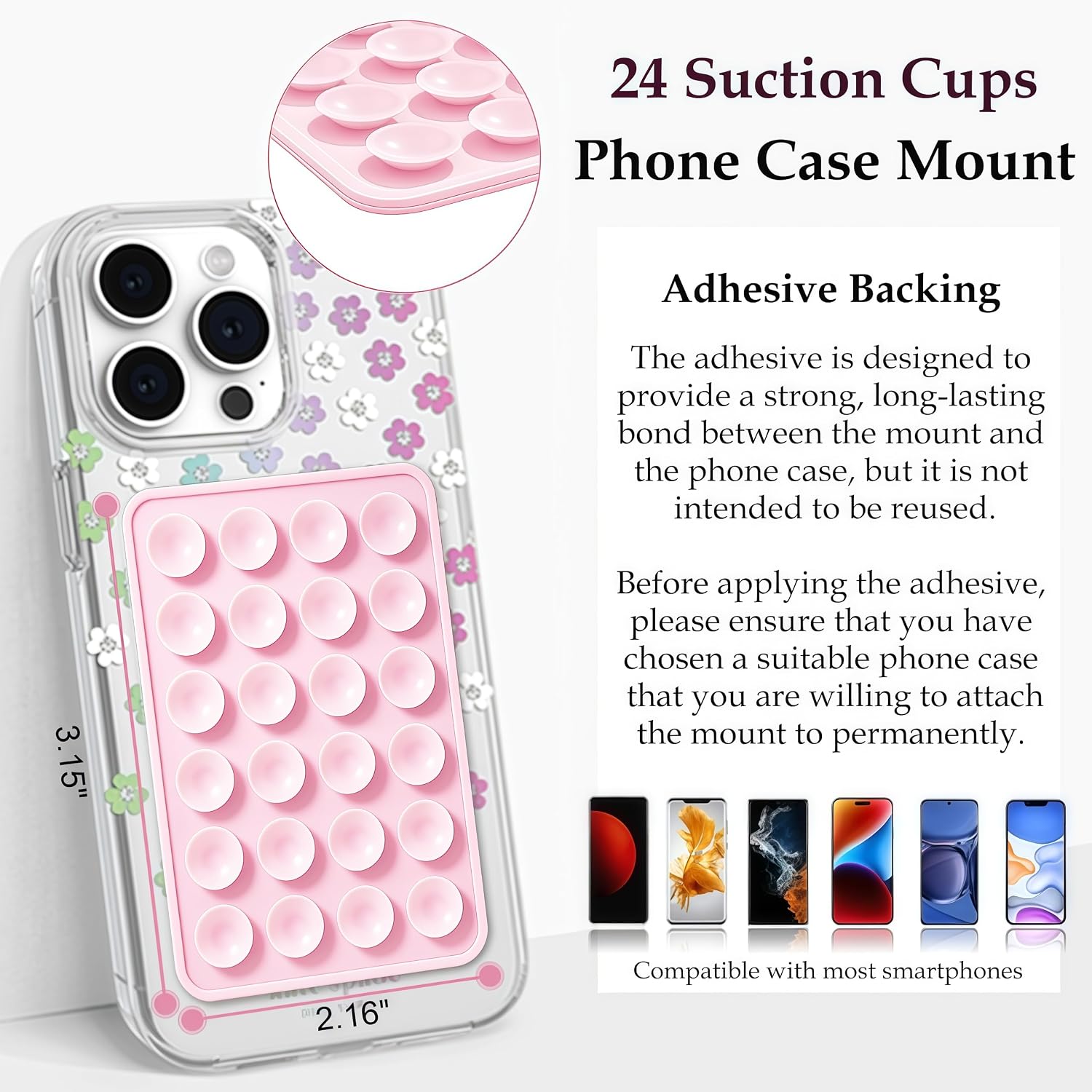 Detalle 2 de Anteel Silicone Suction Phone Mount, 2.17 x 3.15 inches