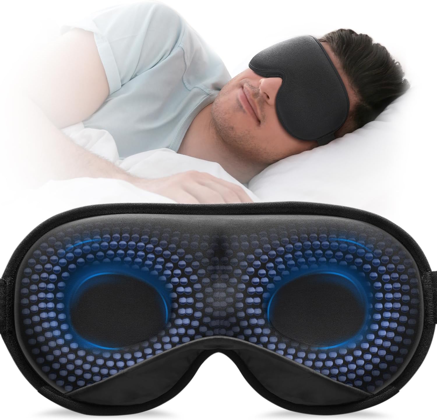 Detalle de YFONG Weighted Sleep Mask 120g for Travel 😴
