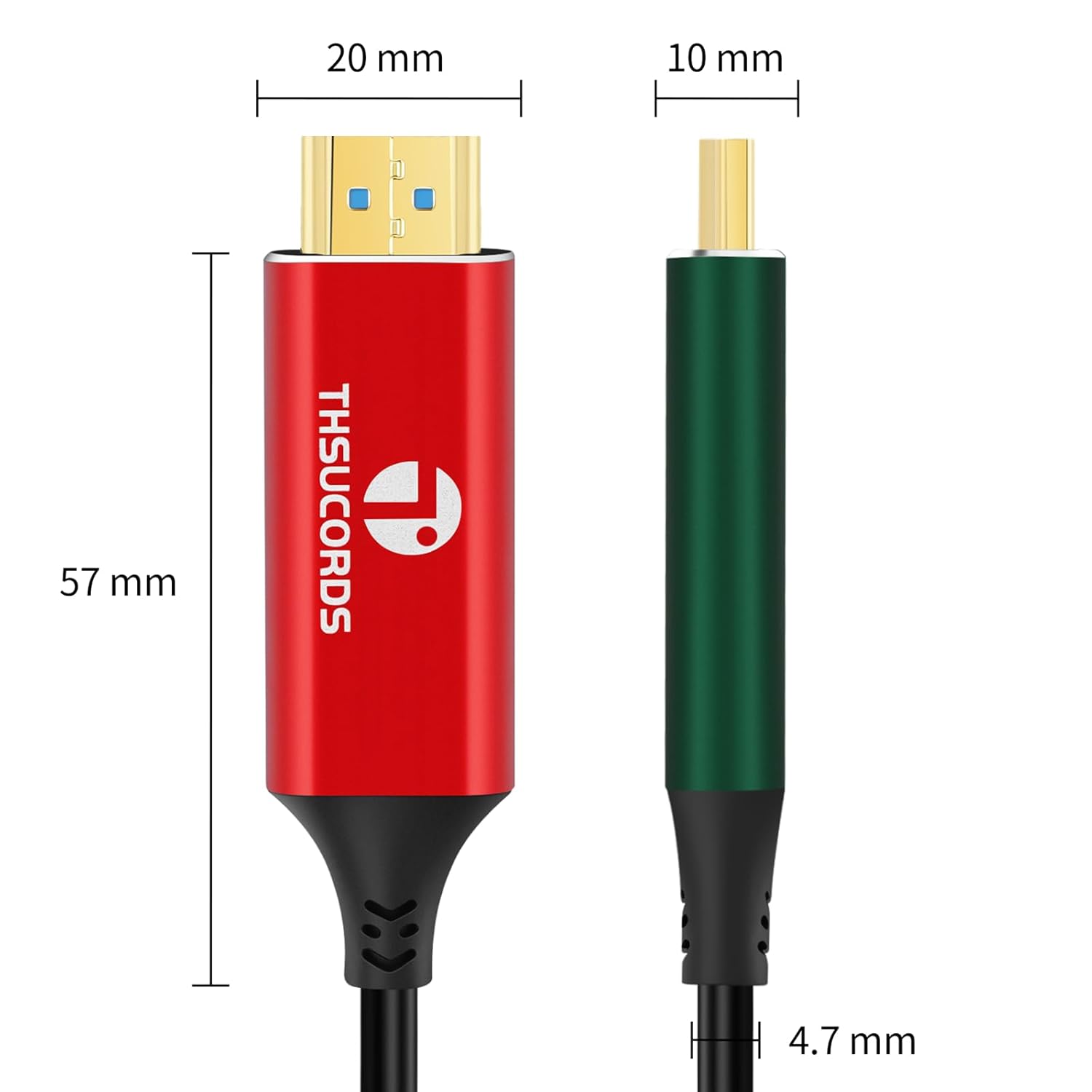 Thumbnail 6 de Thsucords Câble HDMI à Fibre Optique 4K 20 m – HDMI 2.0, 18 Gbps, HDR 4:4:4, ARC/HEC pour upscaling et consoles
