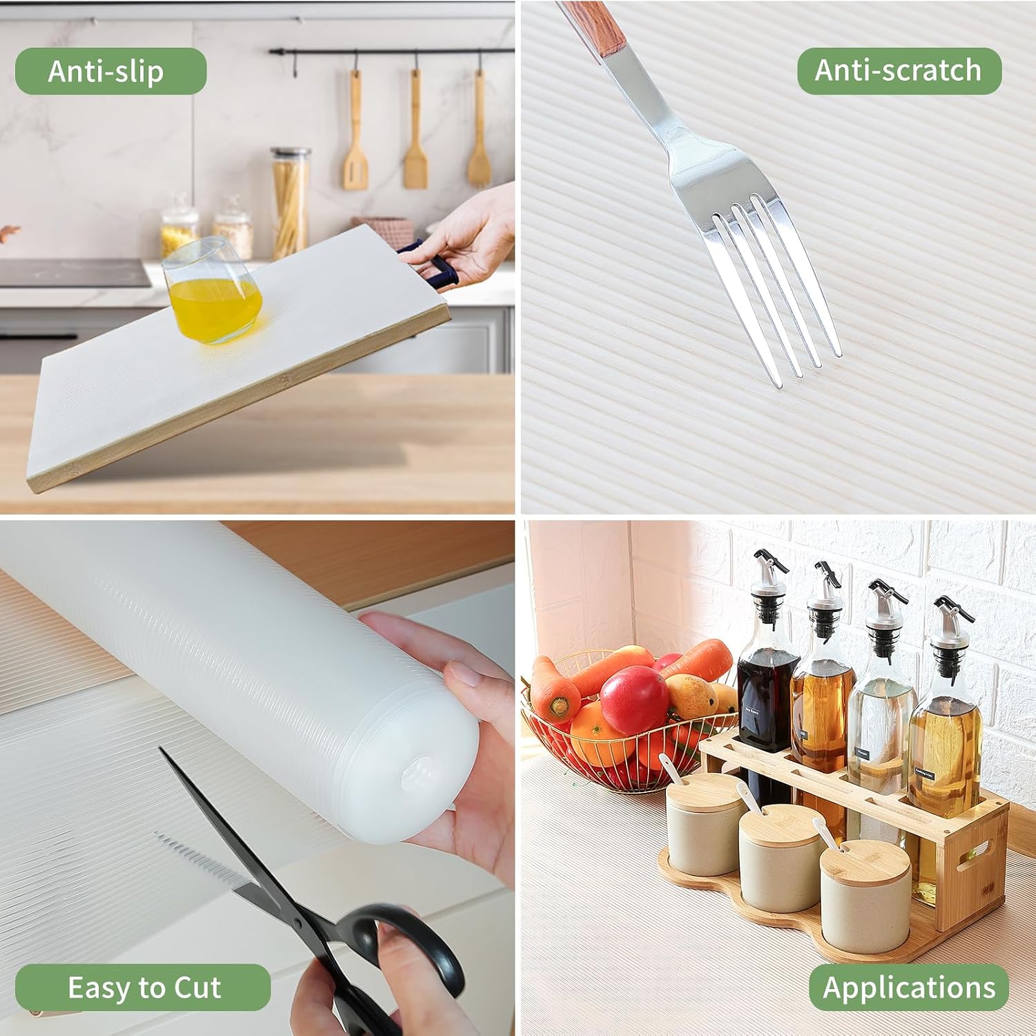 Thumbnail 2 de wohomuke Shelf Liners 19 inch x 20 ft: Clear, Ribbed EVA Cabinet Liner for Nonstick Protection