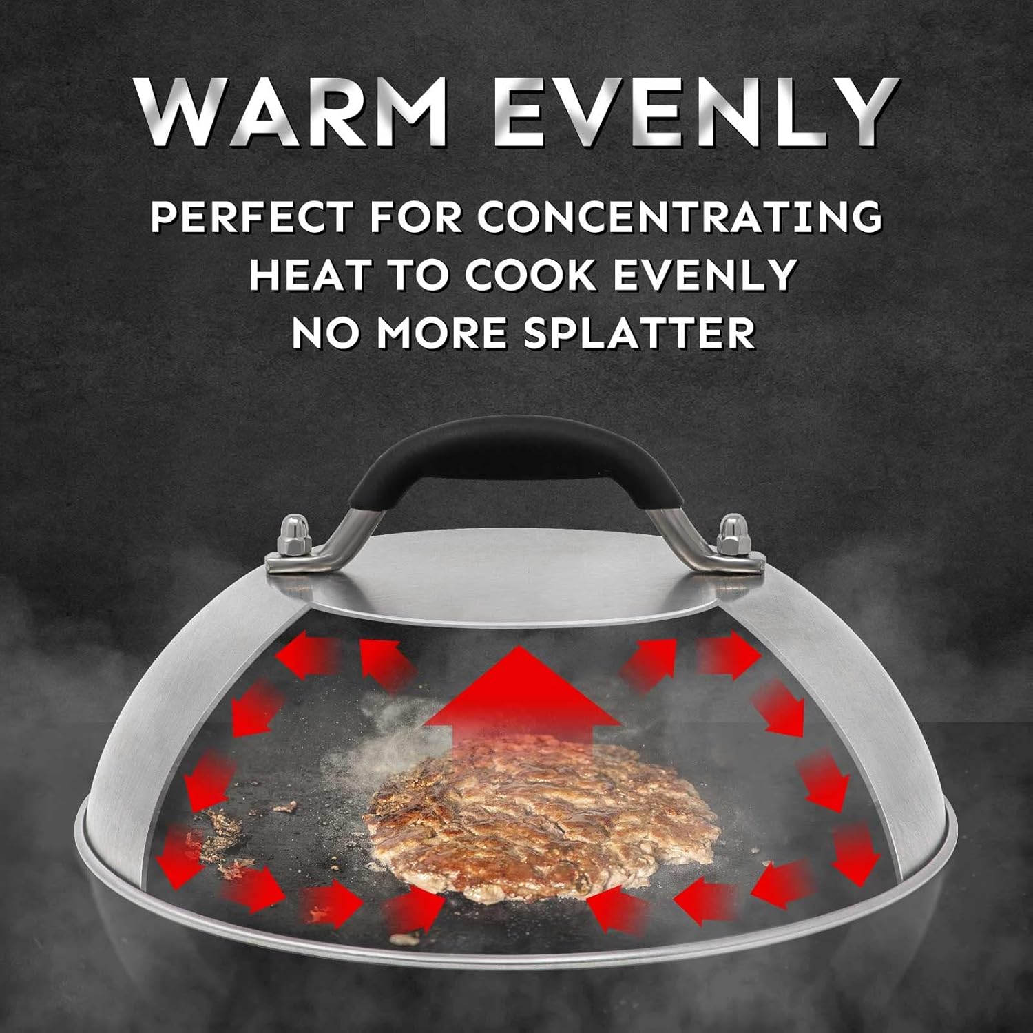 Thumbnail 3 de HULISEN Cheese Melting Dome & Smashed Burger Press griddle accessory kit (9 inch)
