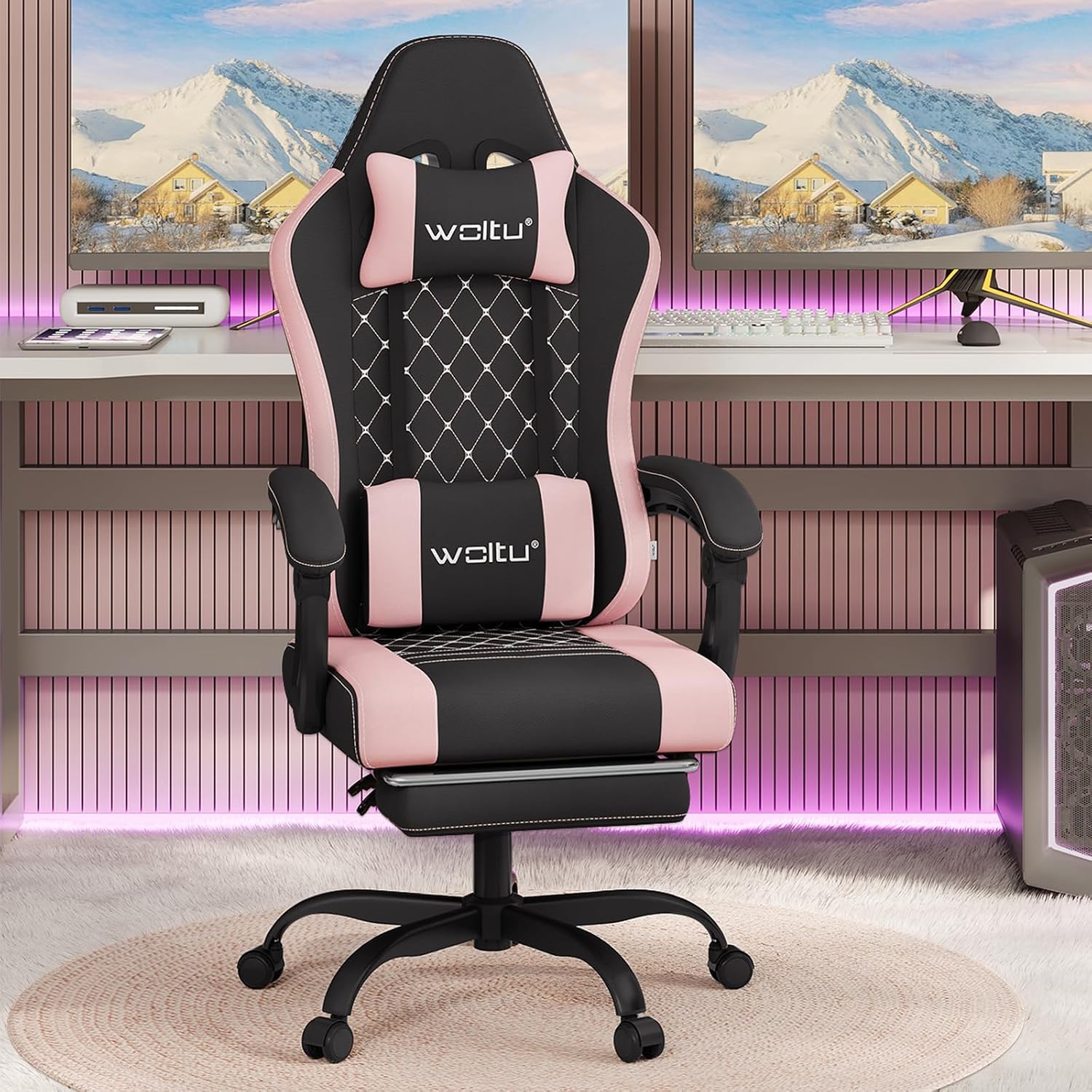 Detalle de WOLTU Gaming Stuhl mit Massagefunktion, 150 kg