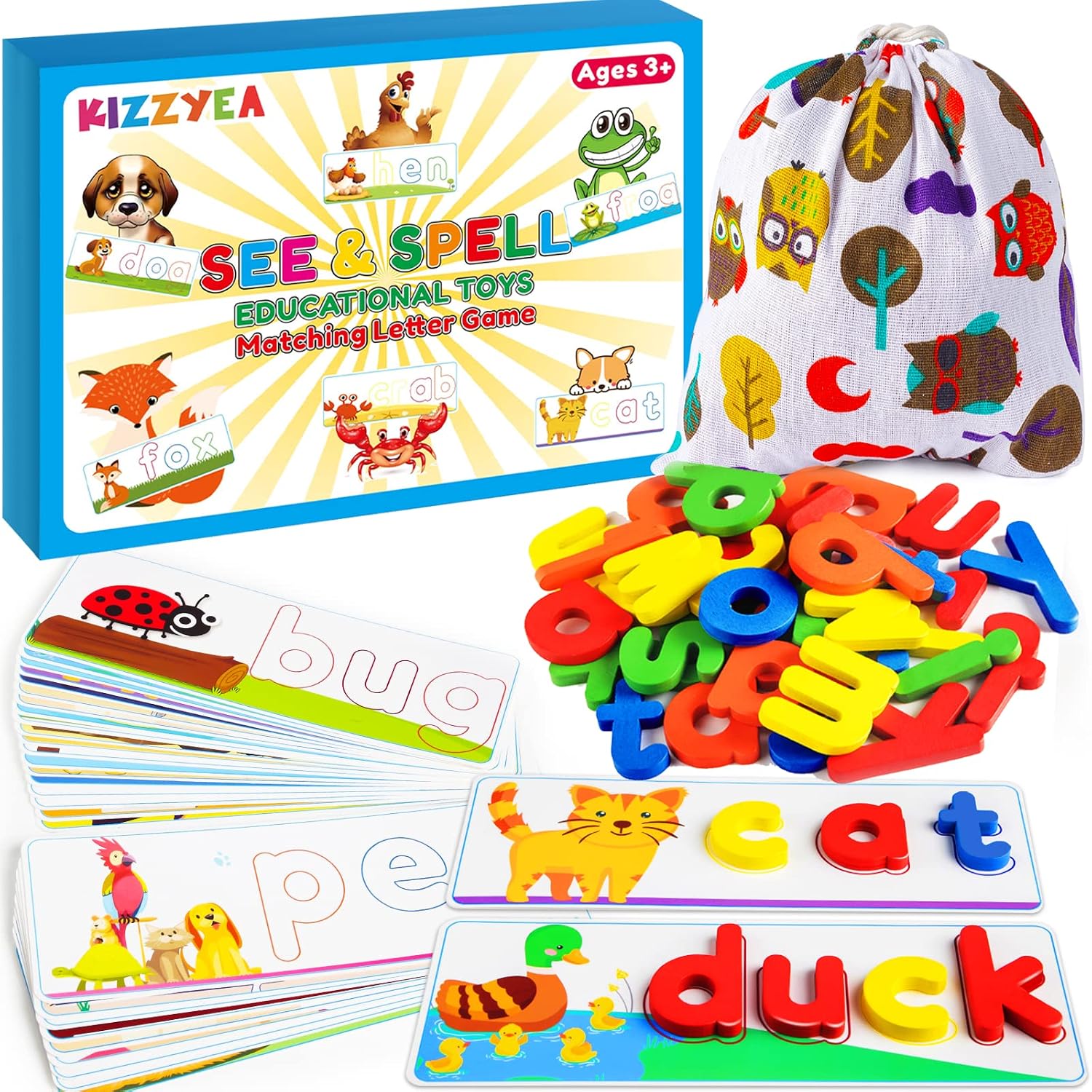 Detalle de See-and-Spell CVC Word Toy, 28 Double-Sided Cards