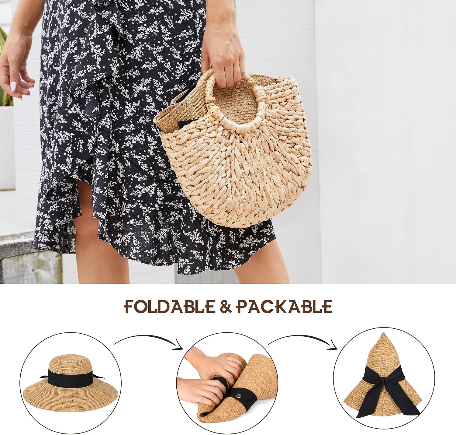 Thumbnail 6 de Beach Hat for Women by Trifabricy: Wide Brim, Foldable Sun Hat with UPF 50+ Protection
