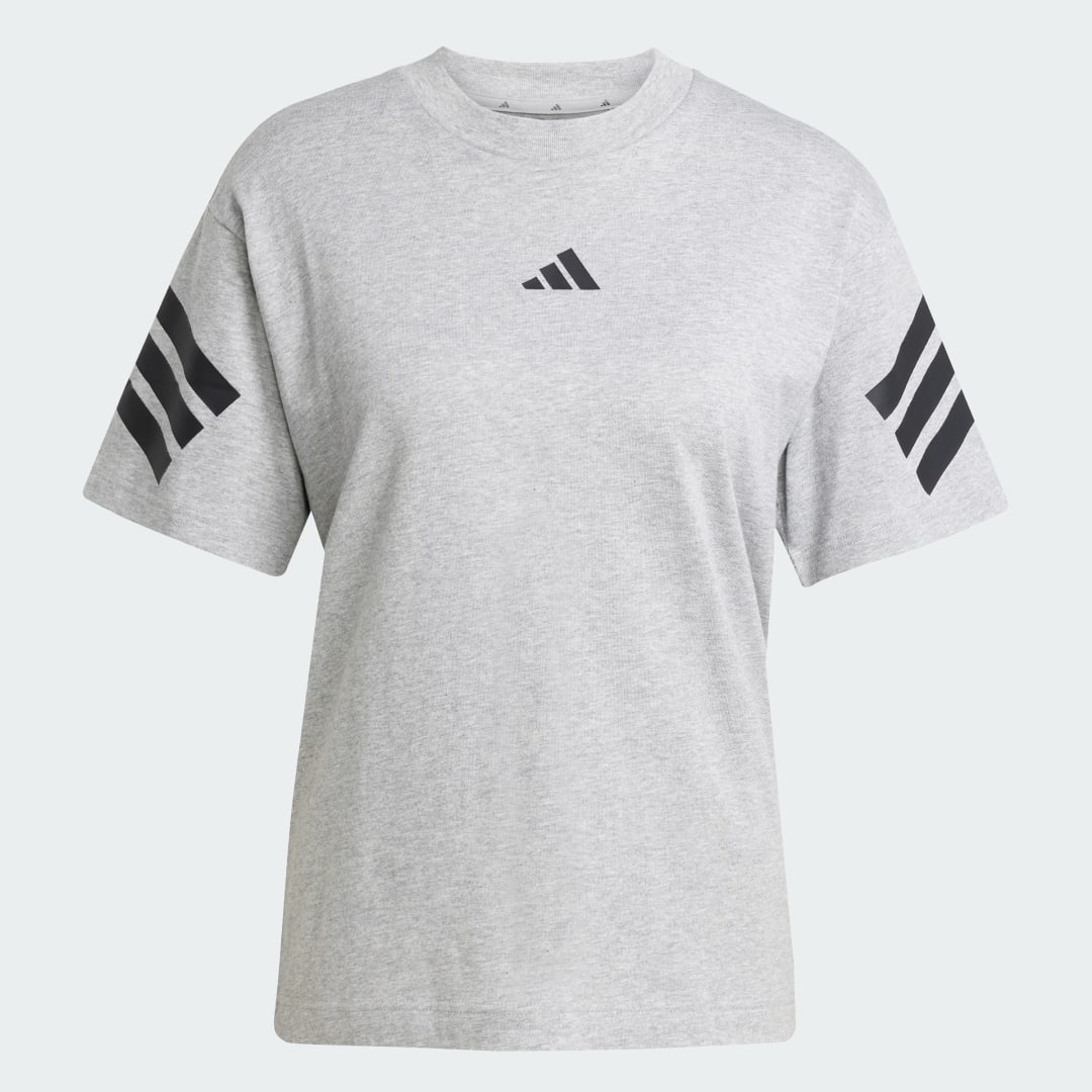 Detalle 2 de Camiseta Future Icons 3 bandas de Adidas – Gris