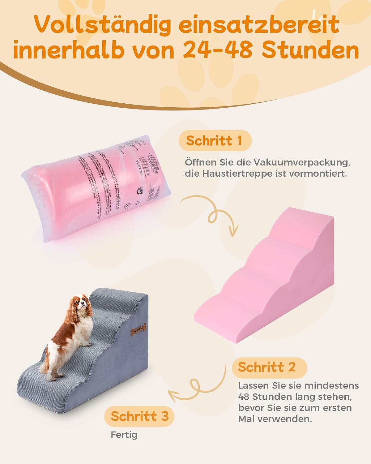 Detalle de Rugotuyonr 4-Steps Dog Stairs hondentrap met 4 treden en antislipbodem