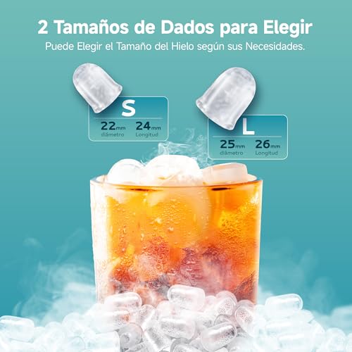 Thumbnail 1 de EUHOMY máquina de cubitos de hielo pequeña portátil (9 cubos en 6 minutos, hasta 12 kg/día)