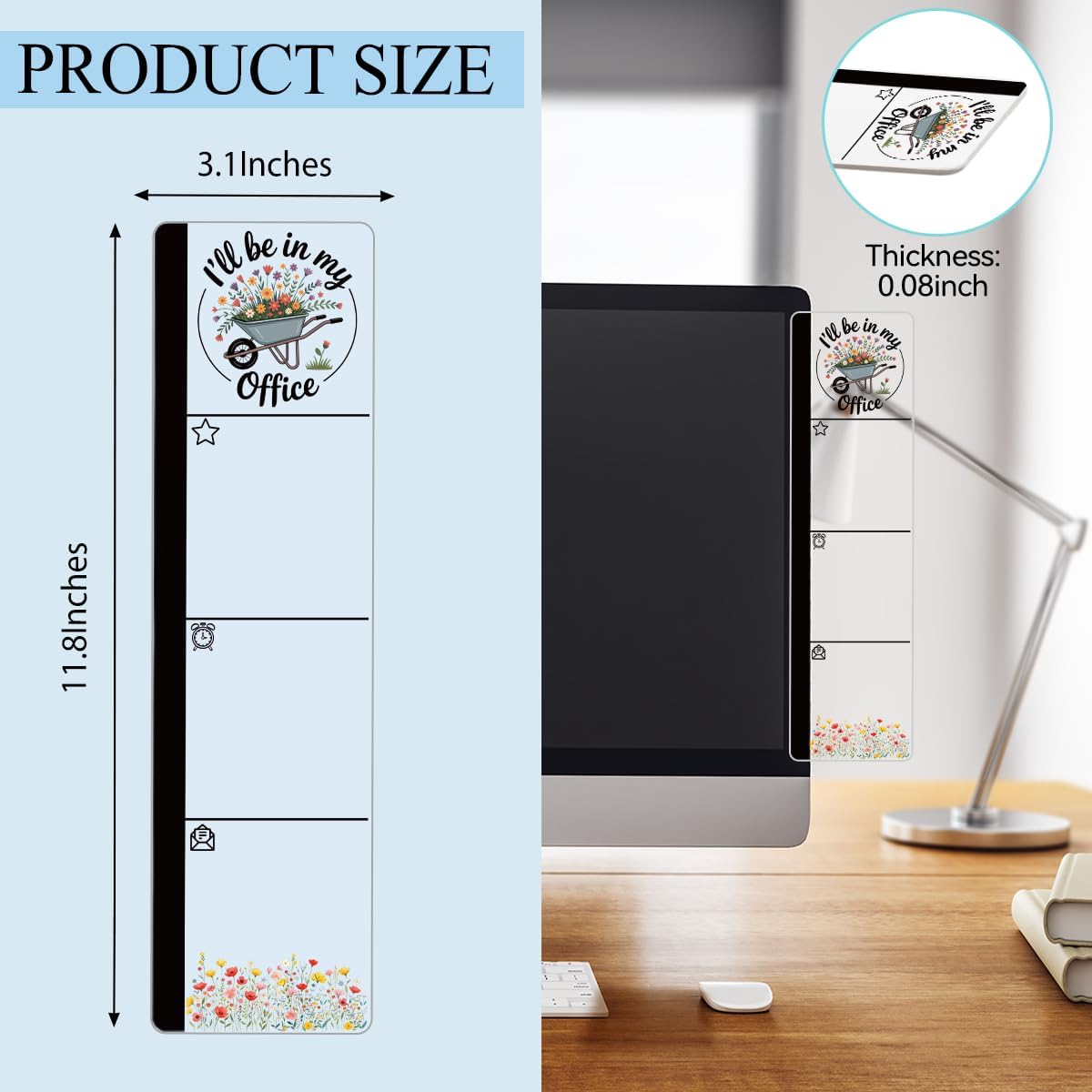 Detalle 2 de Acrylic Monitor Memo Board 11.8 x 3.1 Inches