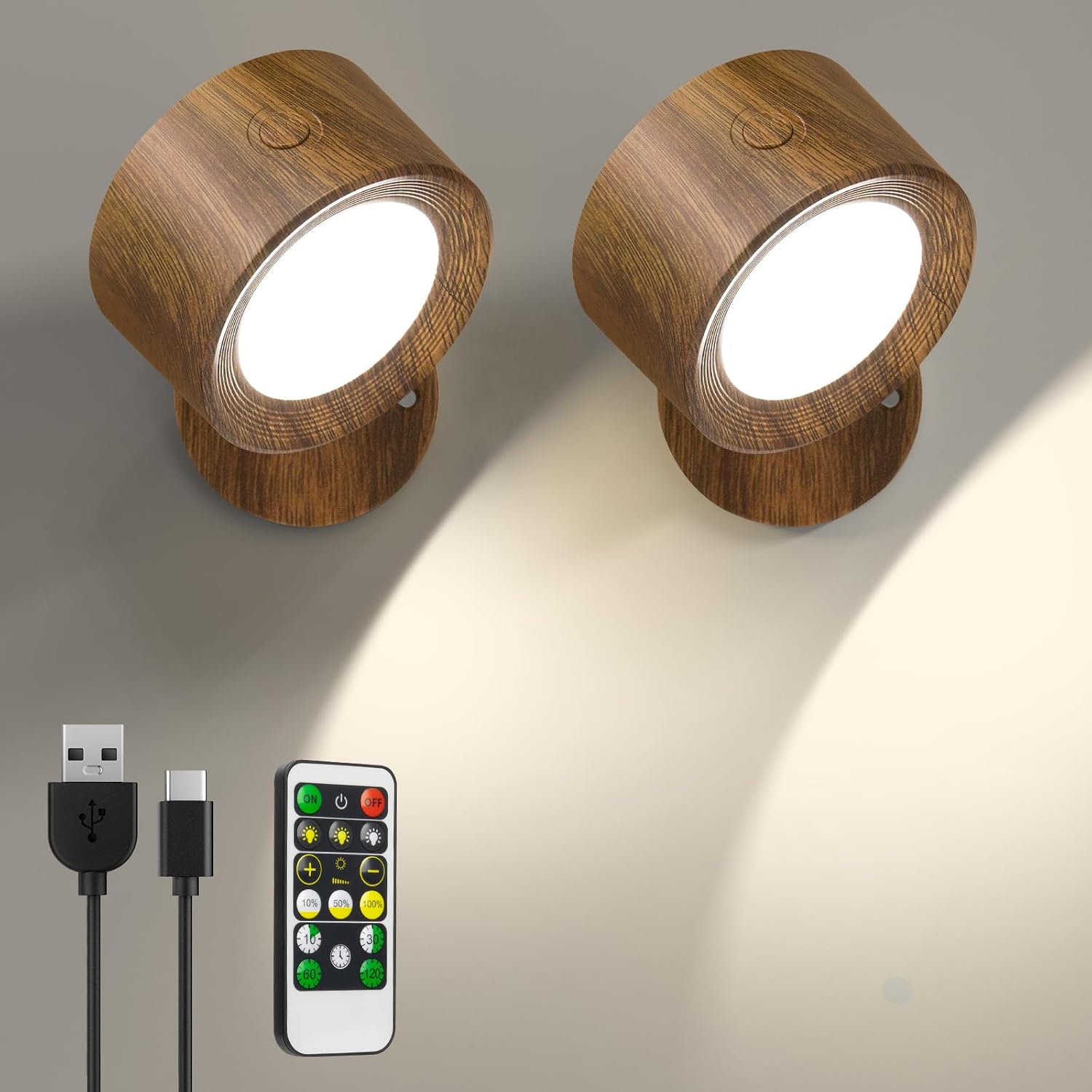 Detalle de Kabellose LED Wandleuchte mit Fernbedienung