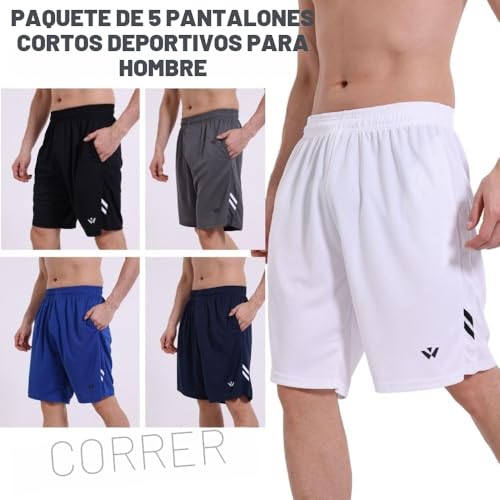 Detalle de Paquete de 5 pantalones cortos deportivos para hombre Fovdtaa – talla XL
