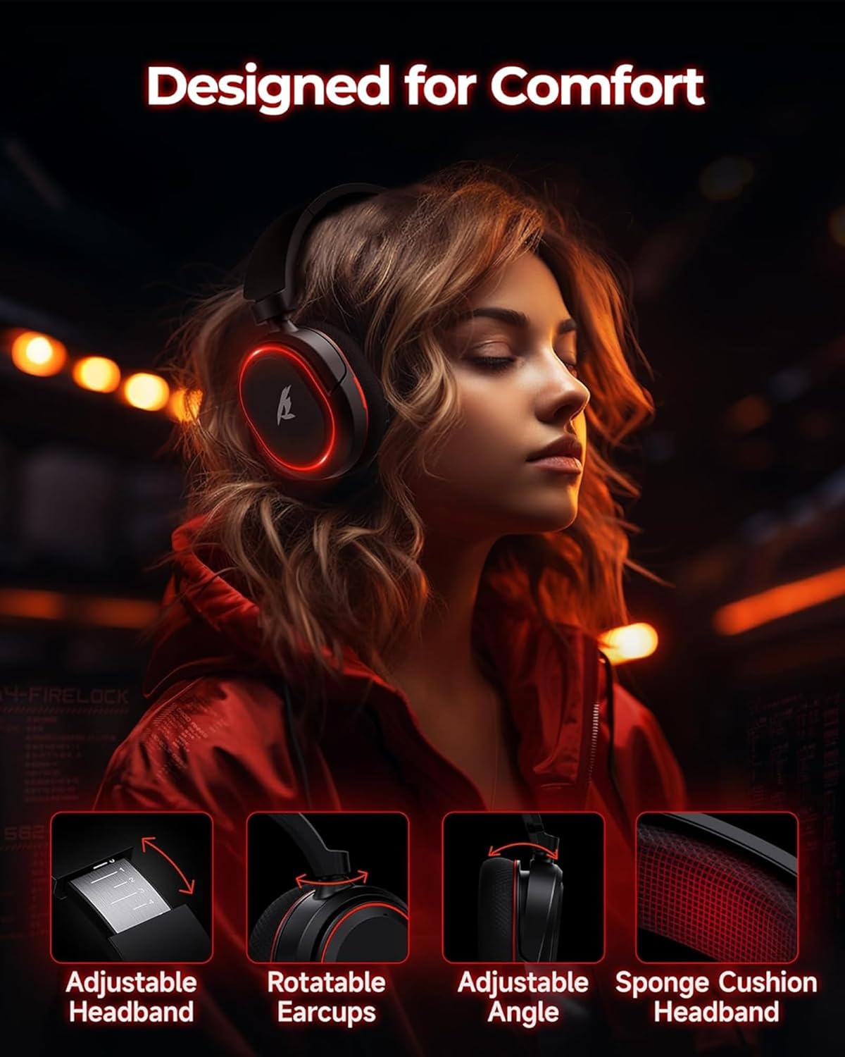 Thumbnail 5 de Wireless Gaming Headset 7.1, 2.4GHz + Bluetooth 5.4
