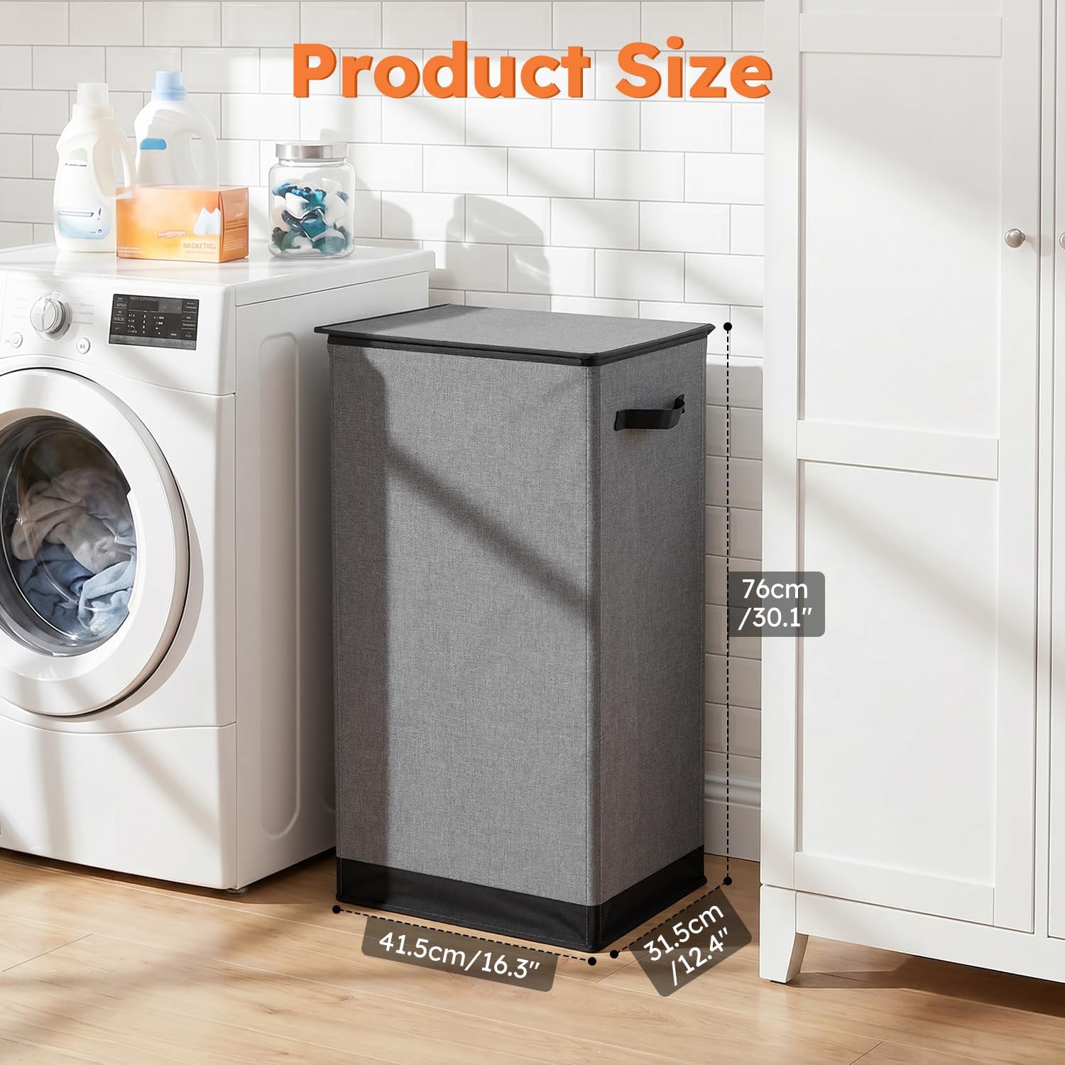 Thumbnail 4 de SOLEDI Laundry Hamper 100L collapsible basket