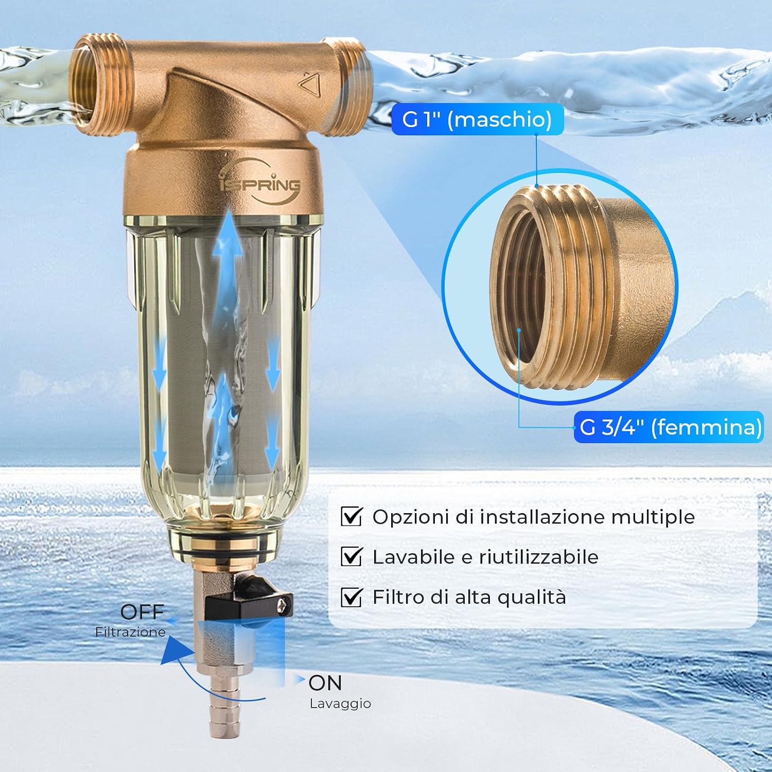 Thumbnail 3 de iSpring WSP50-E Filtro a sedimenti 50 micron