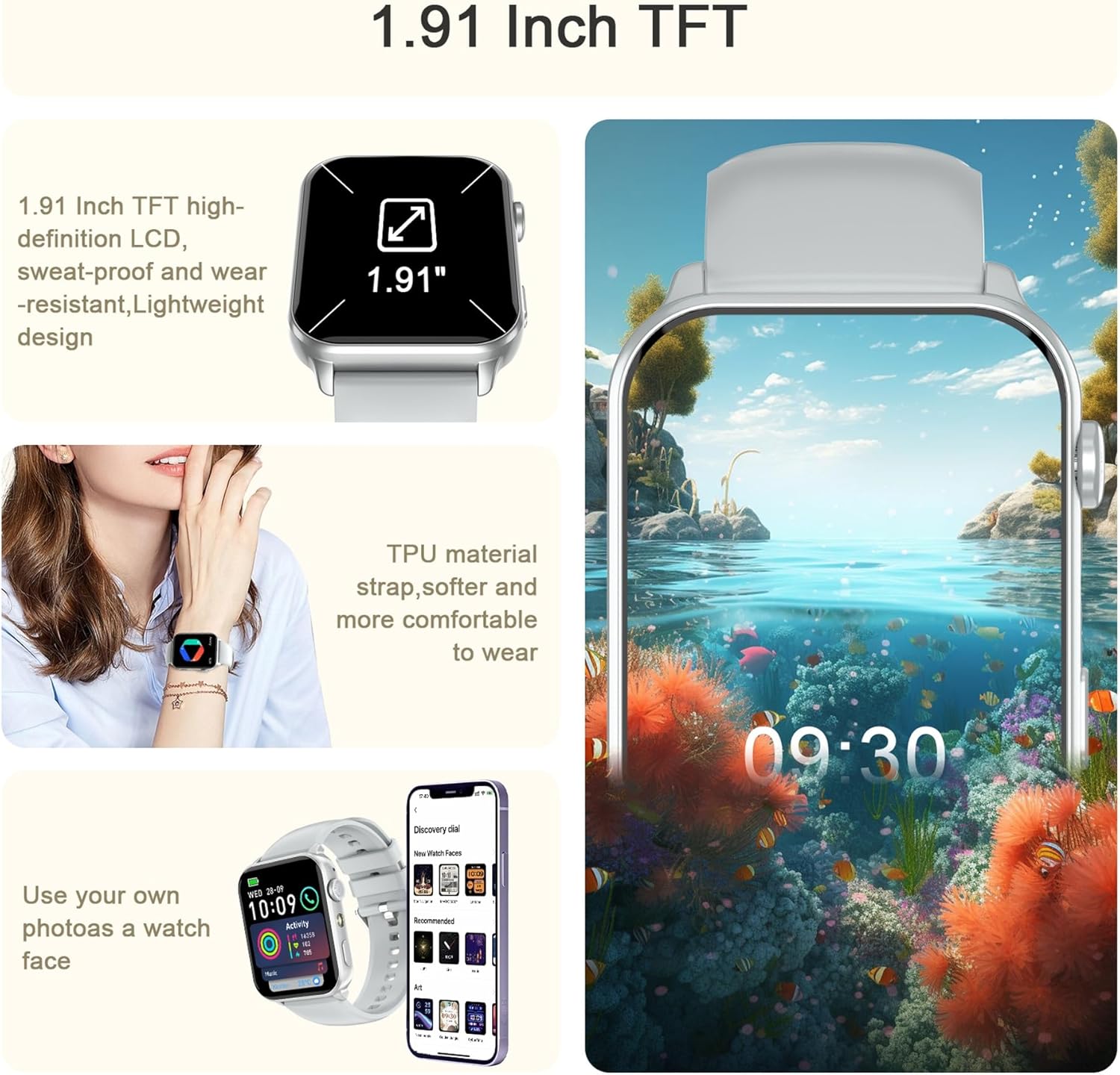 Detalle 2 de IOWODO Smart Watch 1.91" HD Fitness Watch