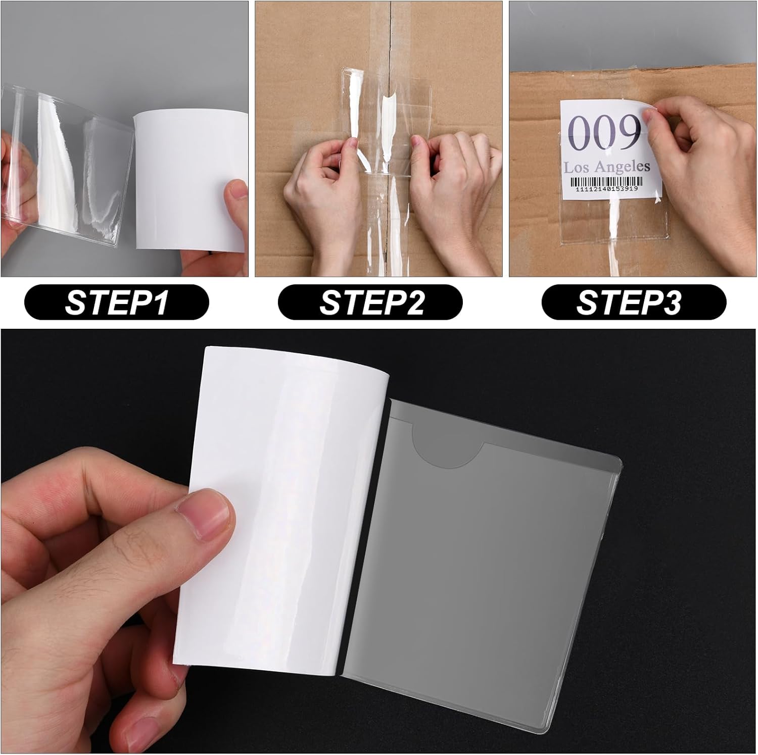 Thumbnail 2 de Vicloon pochettes adhésives transparentes 10 pcs pour cartes et permis de stationnement (env. 8 x 12 cm)