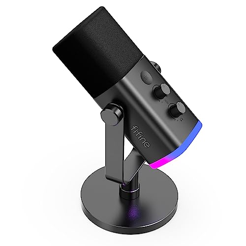 Detalle de FIFINE USB Gaming Microfono Dinamico per PC, PS4/PS5: versatile e pronto al streaming