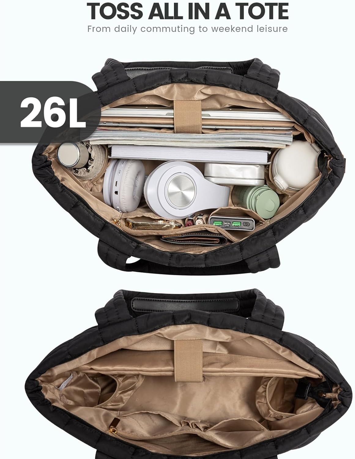 Thumbnail 2 de LOVEVOOK Tote Bags for Women: Large Work Bag with 17.3" Laptop Compartment and 35L Capacity