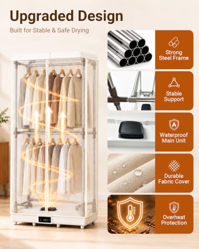 Thumbnail 7 de COSICOSY Electric Clothes Dryer, 1500W, Two-Tier, 10kg Capacity