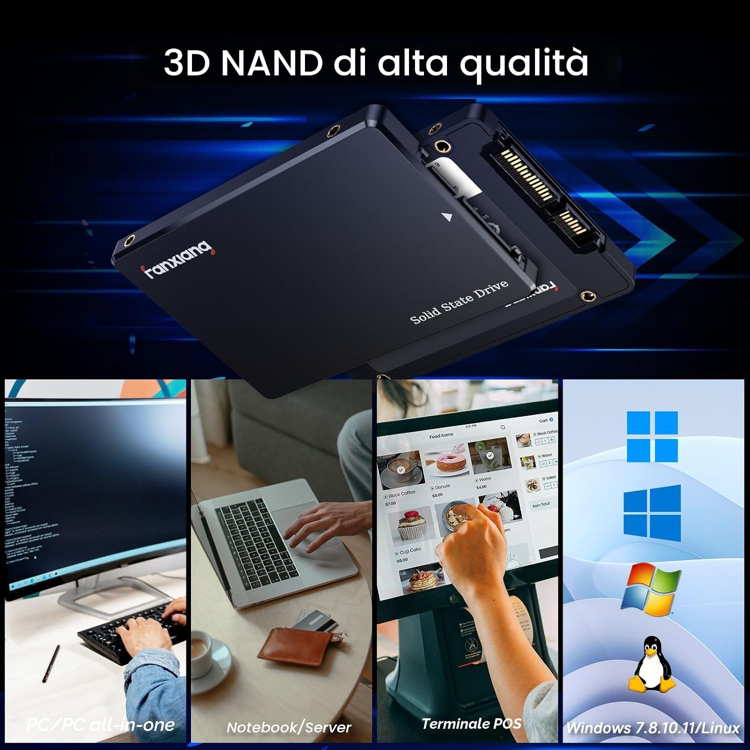 Thumbnail 4 de Fanxiang S101Q 256GB SSD SATA III 6Gb/s 2,5": affidabile upgrading per laptop, desktop e PC