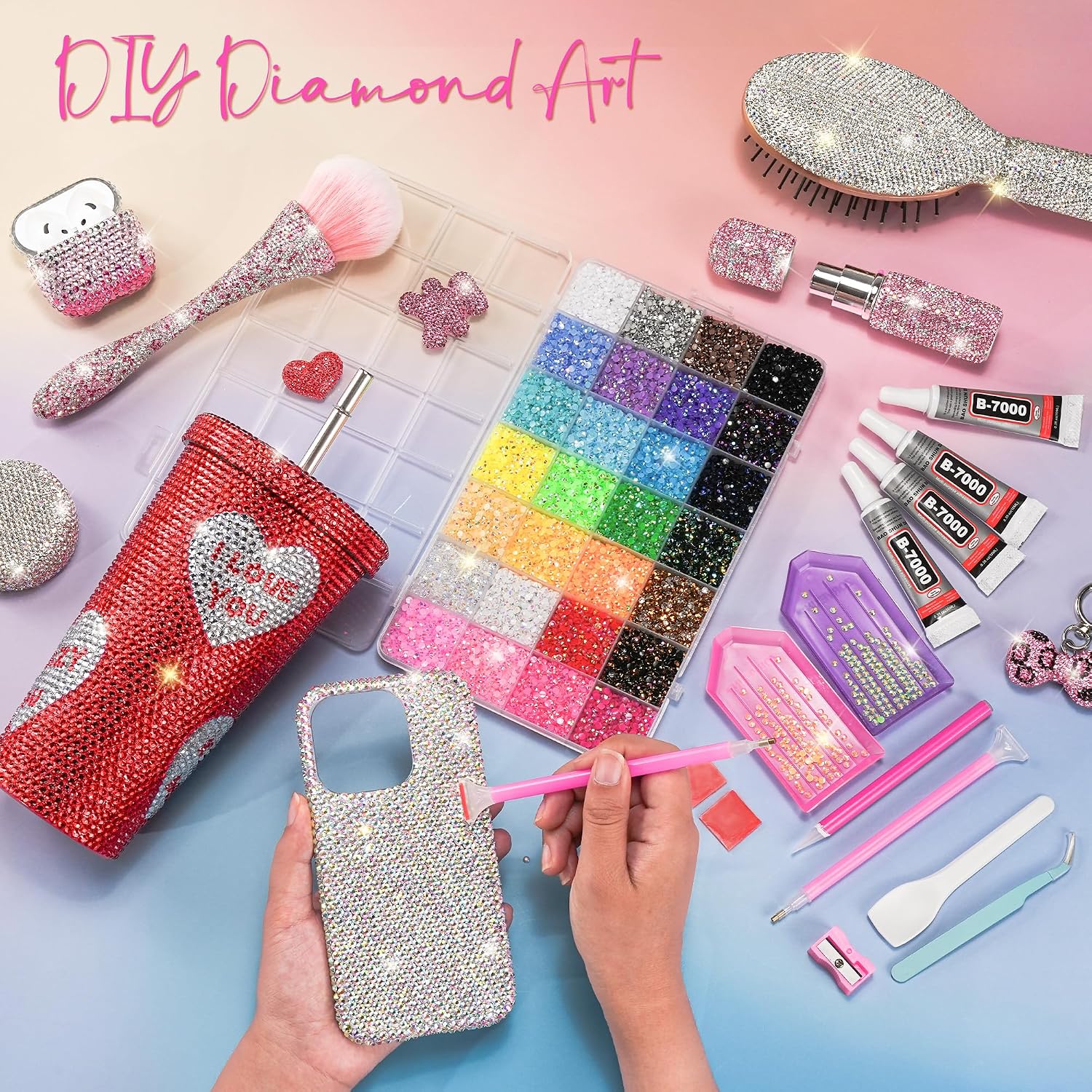 Detalle 1 de SMUGOO 3mm Jelly Rhinestones Kit, 28 Colors, Approximately 40,000 Pieces