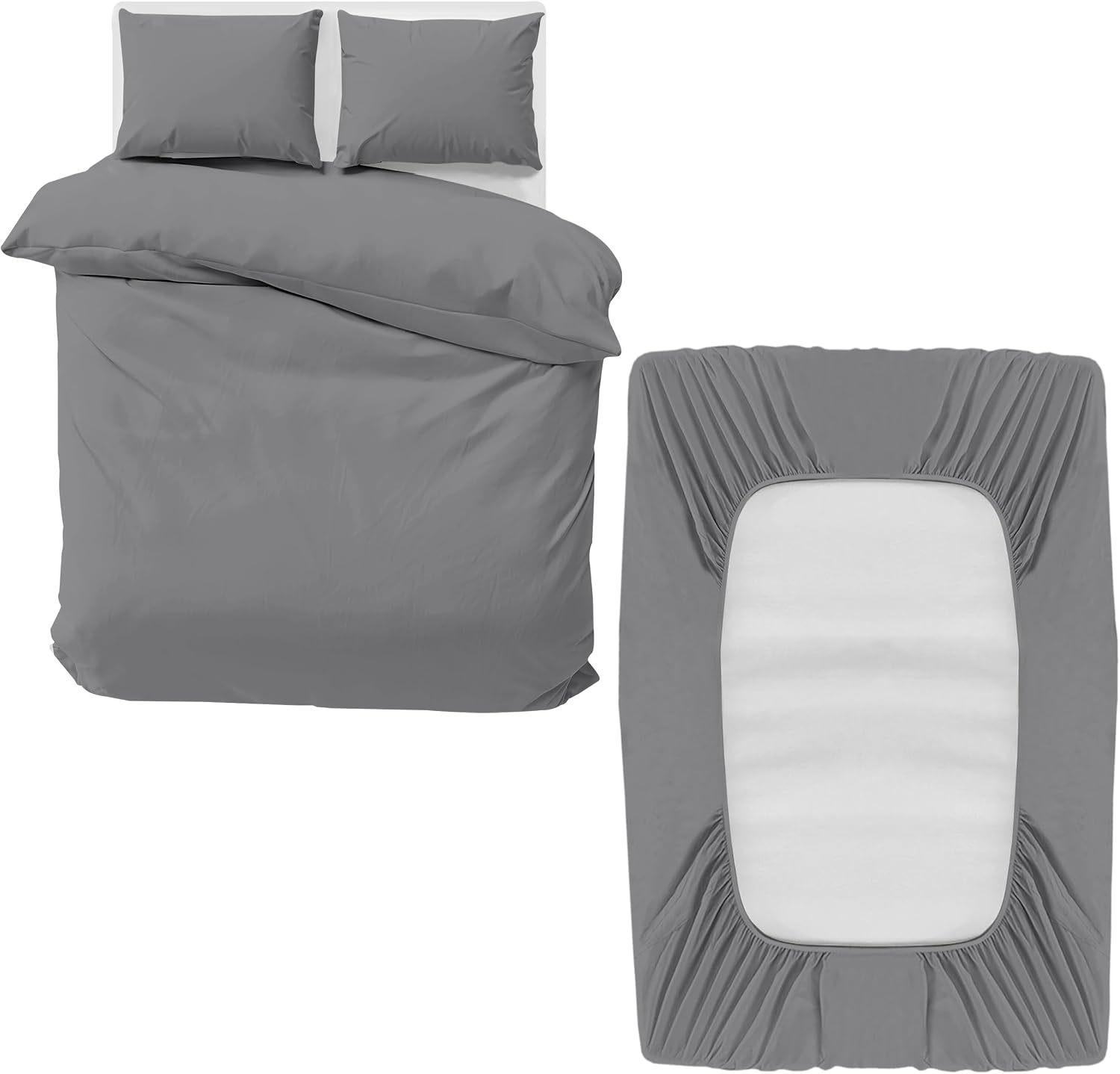 Detalle de Moonlight20015 King 4-Piece Bedding Set in Grey