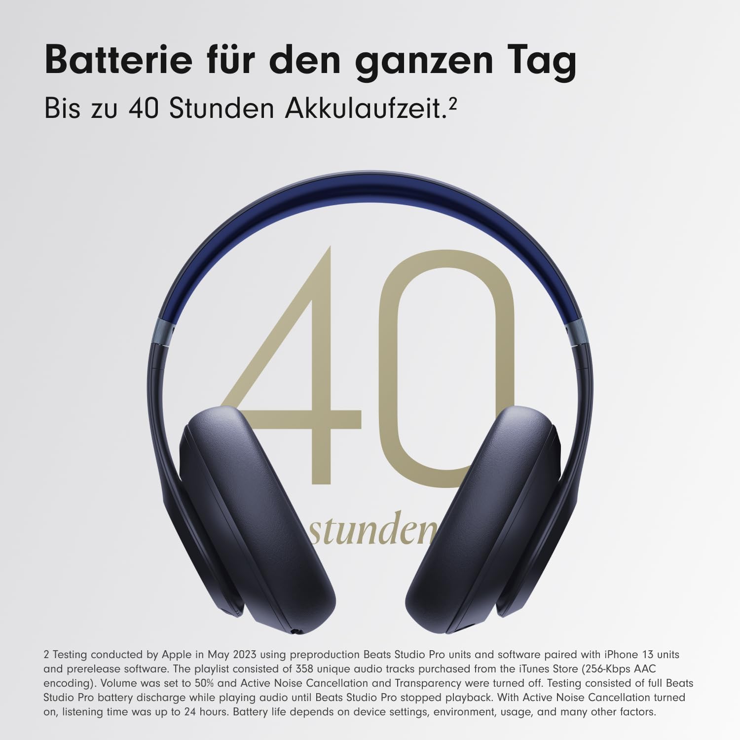 Detalle de Beats Studio Pro kabellose Bluetooth Noise Cancelling Kopfhörer (Navy) mit personalisiertem 3D Audio